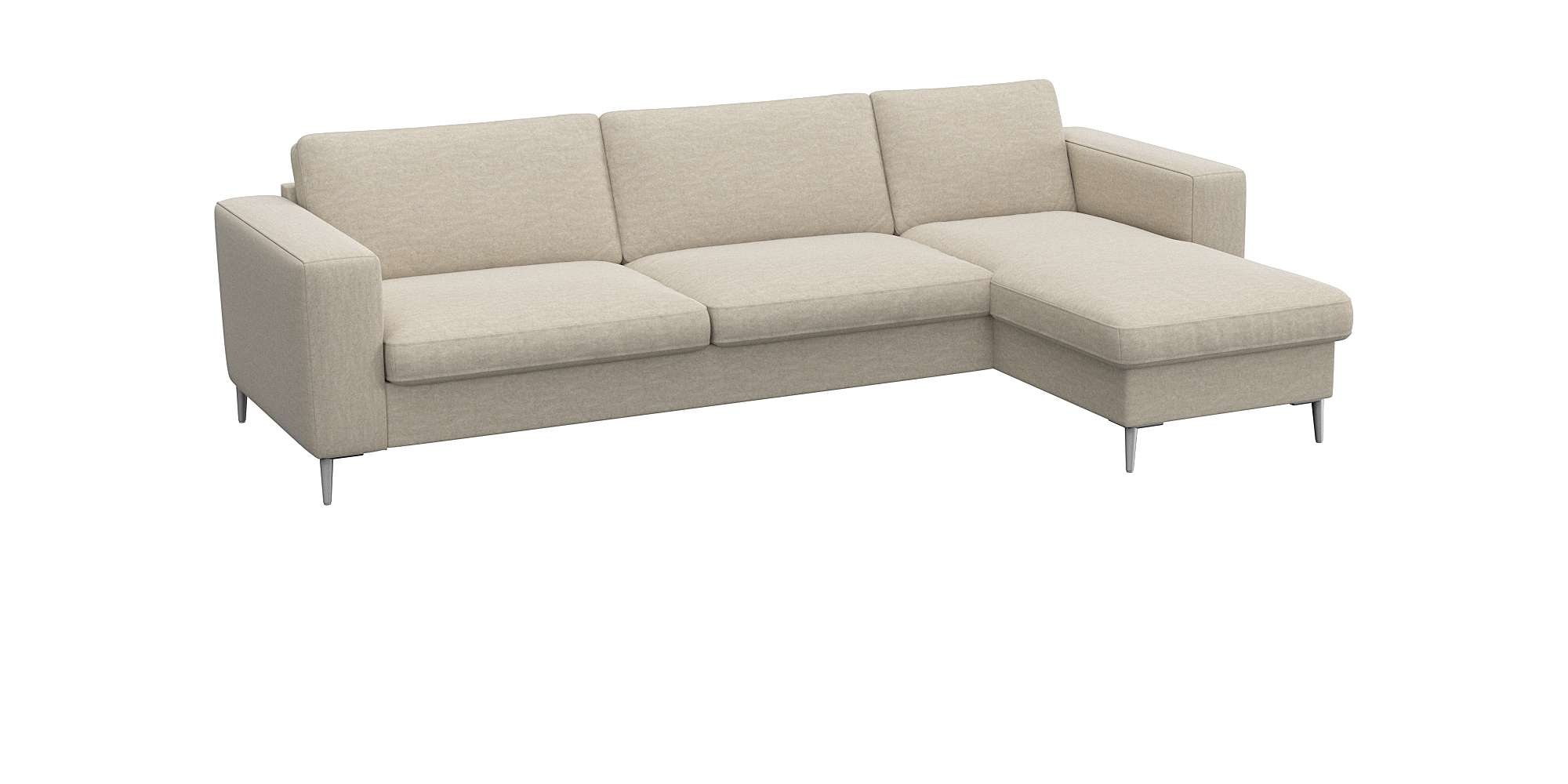 FLEXLUX Ecksofa »Fiore, super Sitzkomfort durch Kaltschaum im Sitz, L-Form«, breite Armlehnen, Füße Alu