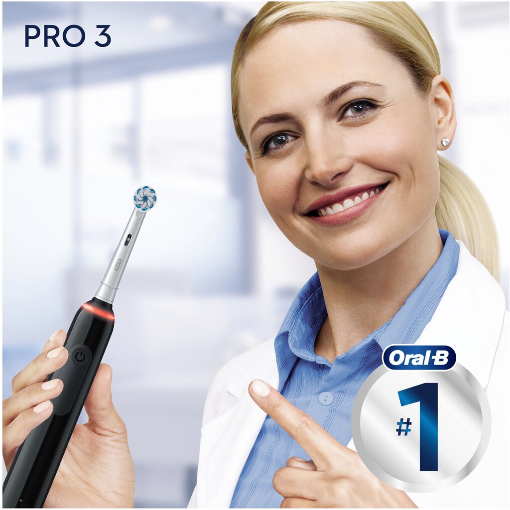 Oral-B Elektrische Zahnbürste »Pro 3 3000 Sensitive Clean«, 1 St. Aufsteckbürsten