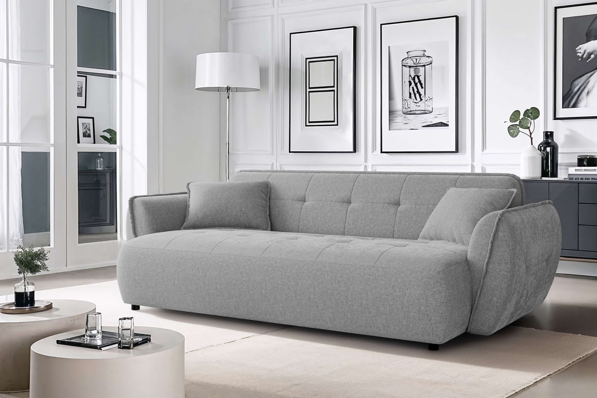 Home affaire Big-Sofa »MIRELDA Design-Sofa mit Steppungen, hoher Sitzkomfort, Breite 251 cm« elegant und bequem, enthält 2 Zierkissen, belastbar bis 480kg