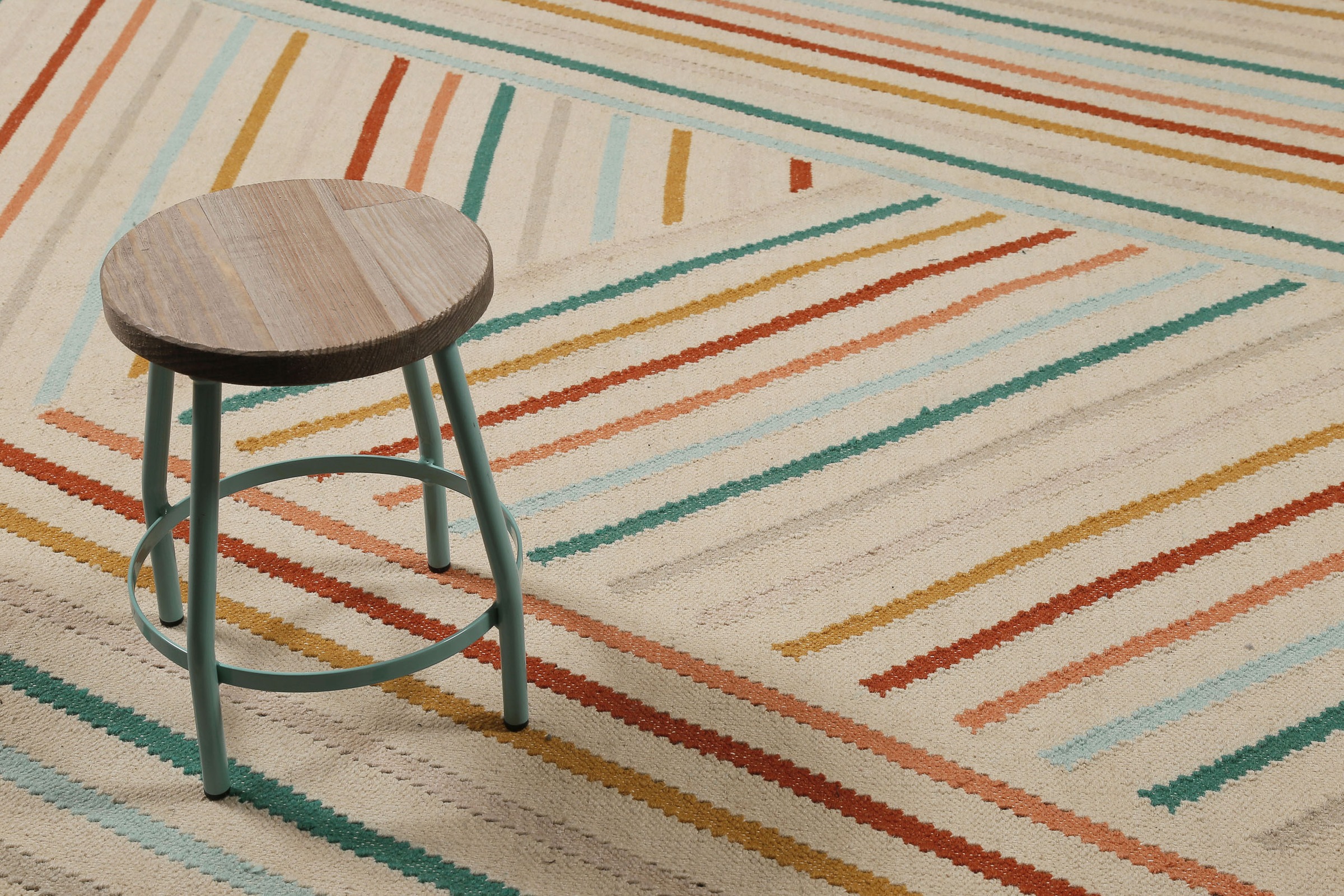 Wecon home Teppich »Modern Pop«, rechteckig, 5 mm Höhe, handgewebt, robust, strapazierfähig, skandinavisch, Naturfaser