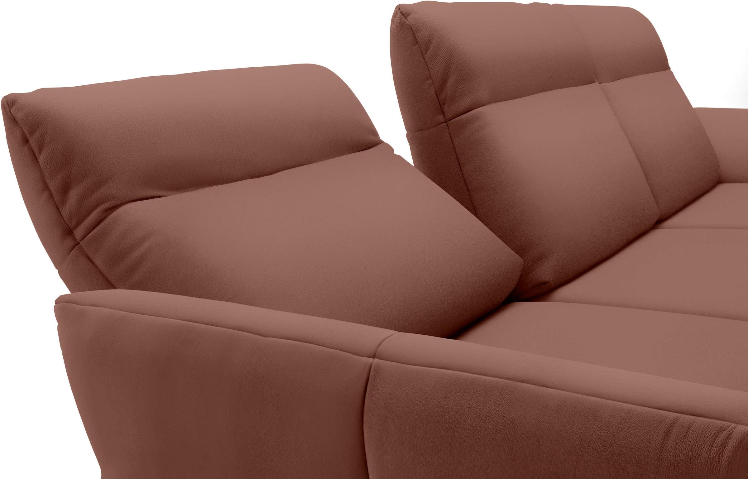 Creation BY ROLF BENZ Ecksofa »CR.460«, Sockel in Eiche, Alugussfüße in umbragrau, Breite 298 cm