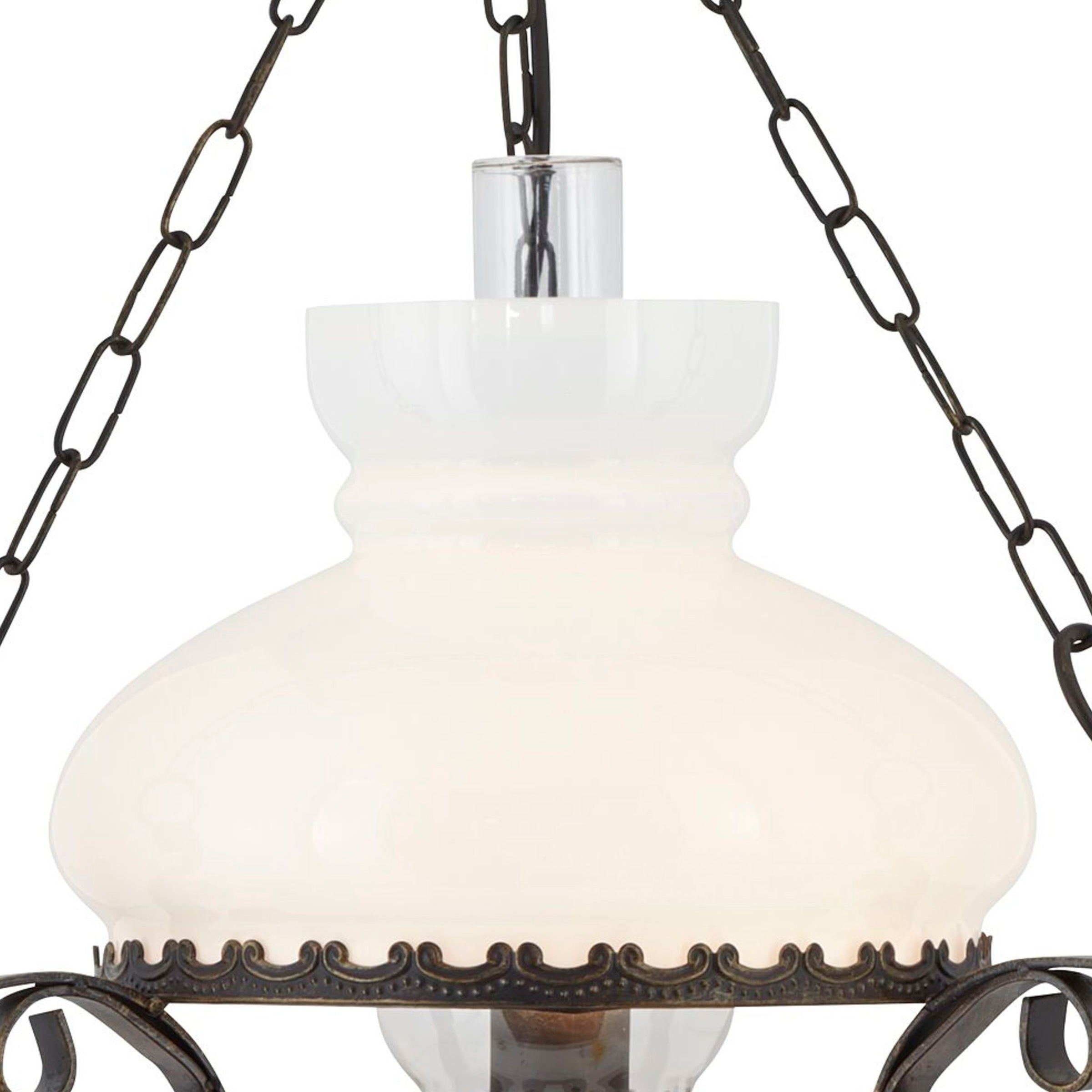 Searchlight Hängeleuchte »Oil Pendant  - Rust Metal & Clear & Opal Glass« E27 1 Stk.