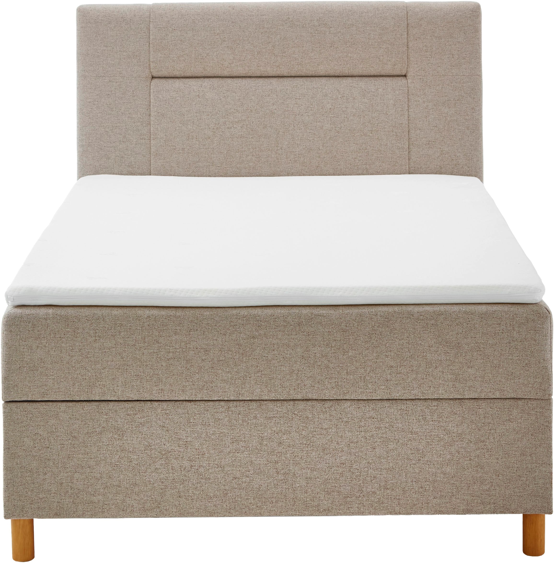 INOSIGN Boxbett »Escalon II, mit Bettkasten, inkl. Topper, mit Holzfüßen«, erhältlich in den Breiten 120x200cm und 180x200cm