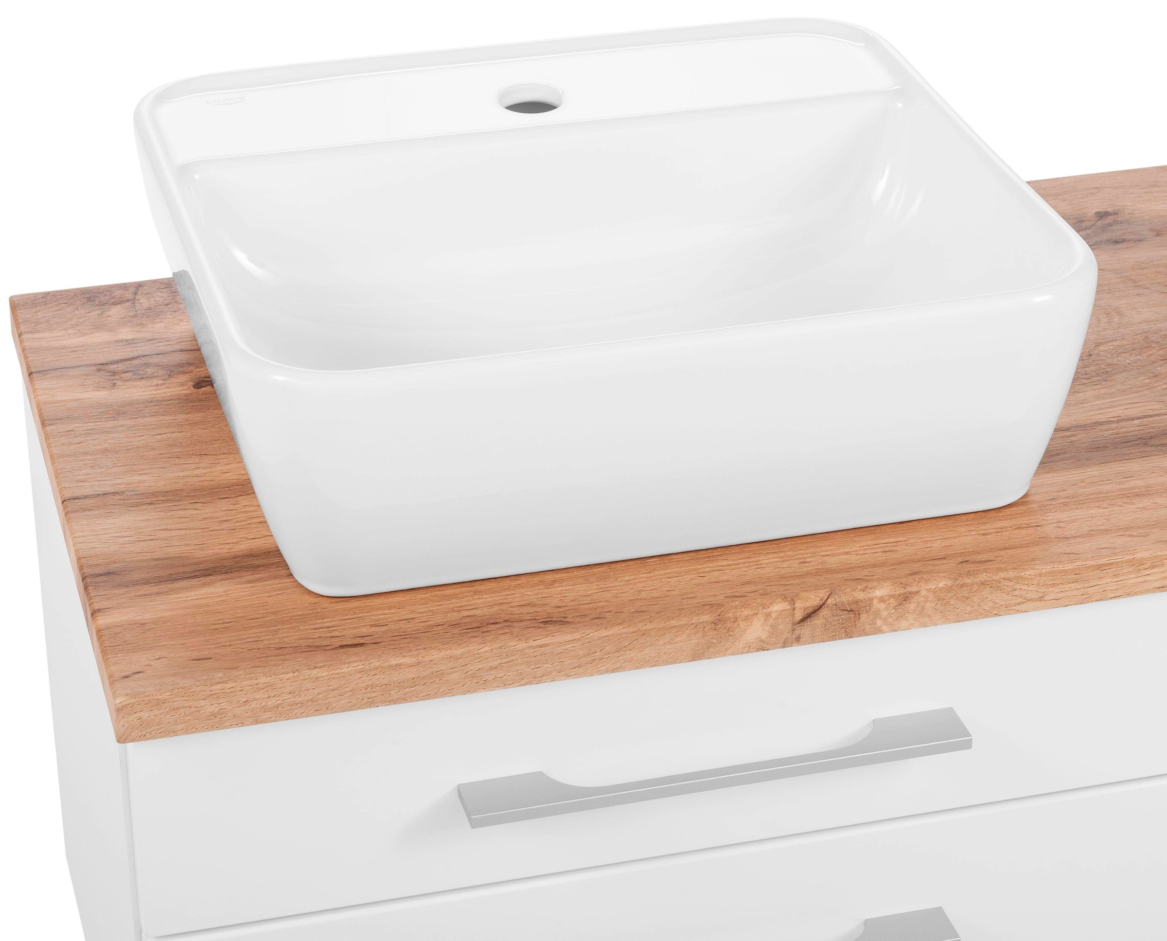 welltime Waschbeckenunterschrank »Davos«, Badmöbel, Waschtisch inkl. Waschbecken, Breite 120 cm
