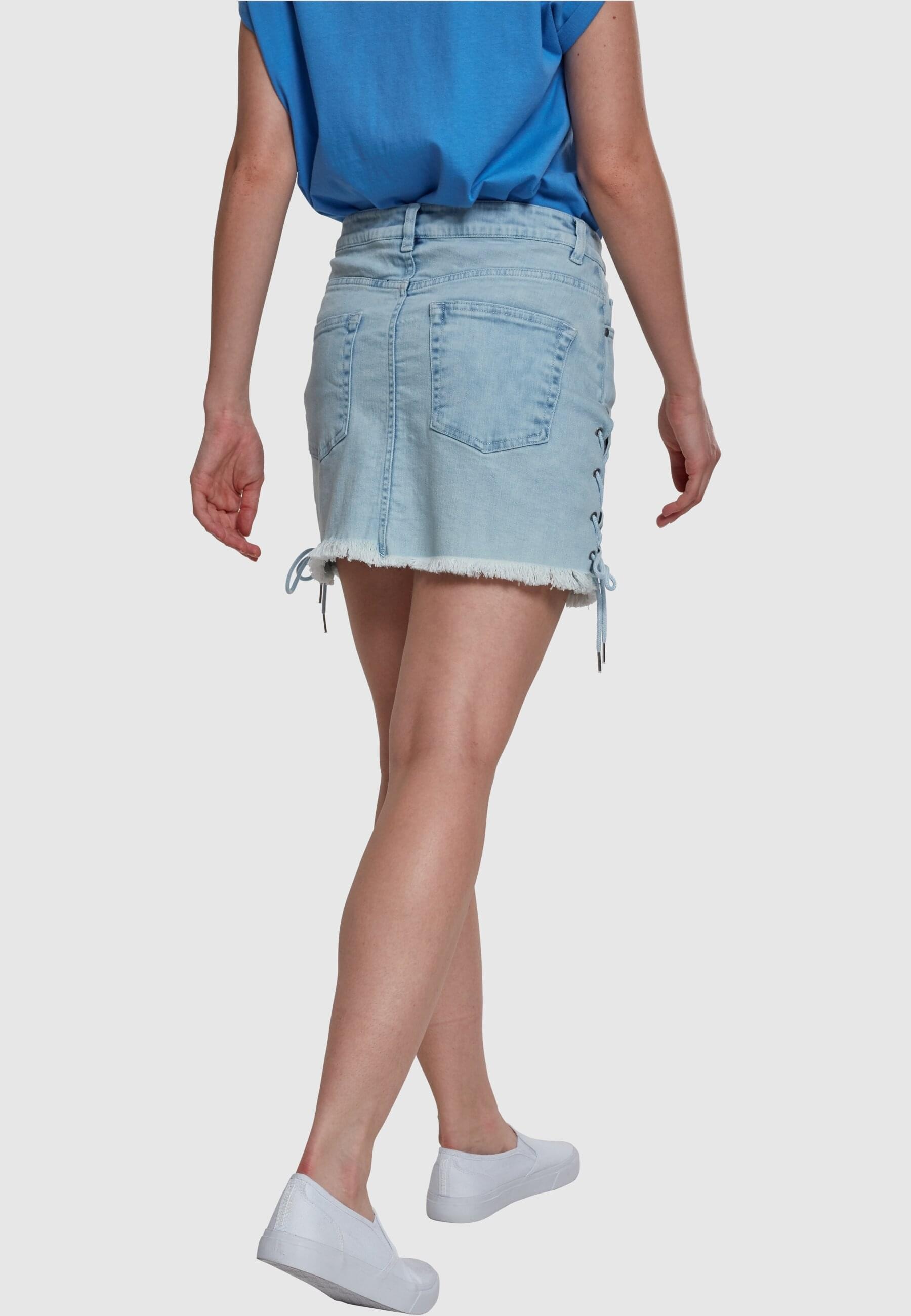 URBAN CLASSICS Jerseyrock »Urban Classics Damen Ladies Denim Lace Up Skirt« 1 Stk.