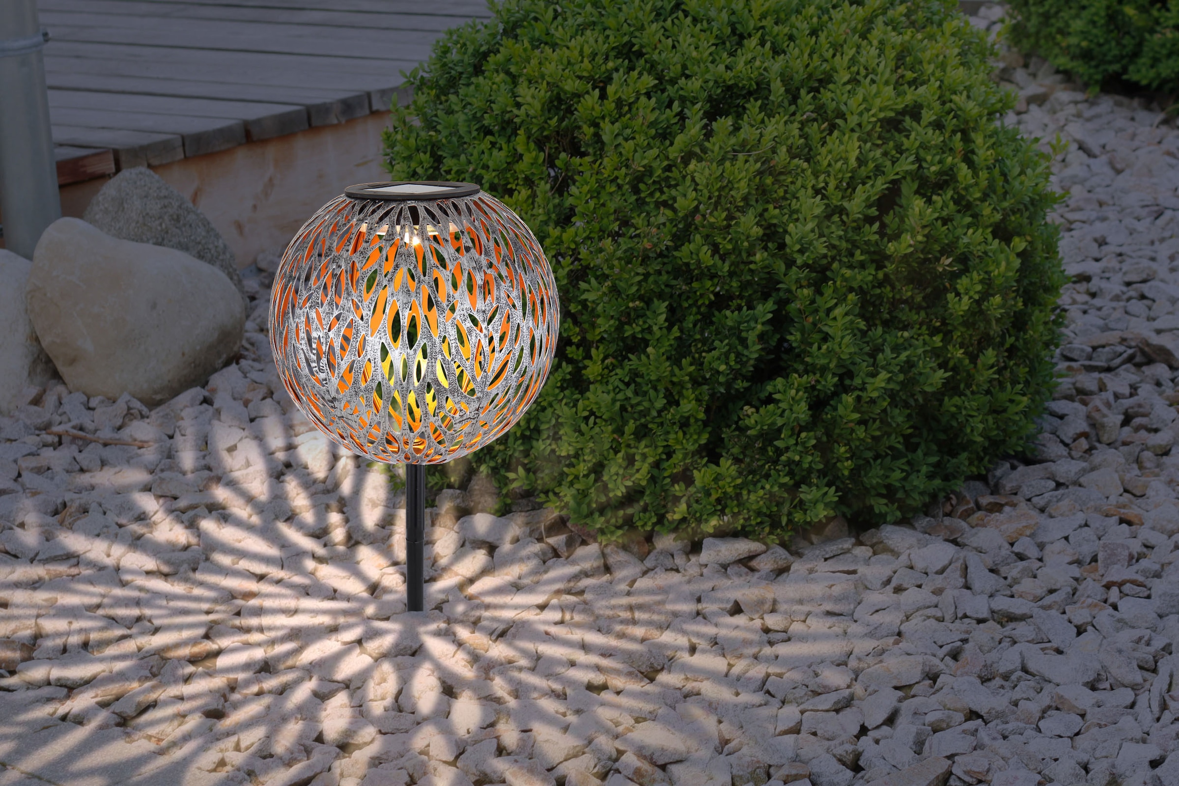 GLOBO LIGHTING LED Solarleuchte »SOLAR«, 1 flammig, Leuchtmittel LED-Modul | LED fest integriert, Solarlampe für Garten, Toller Lichteffekt, Solarkugel mit Erdspieß