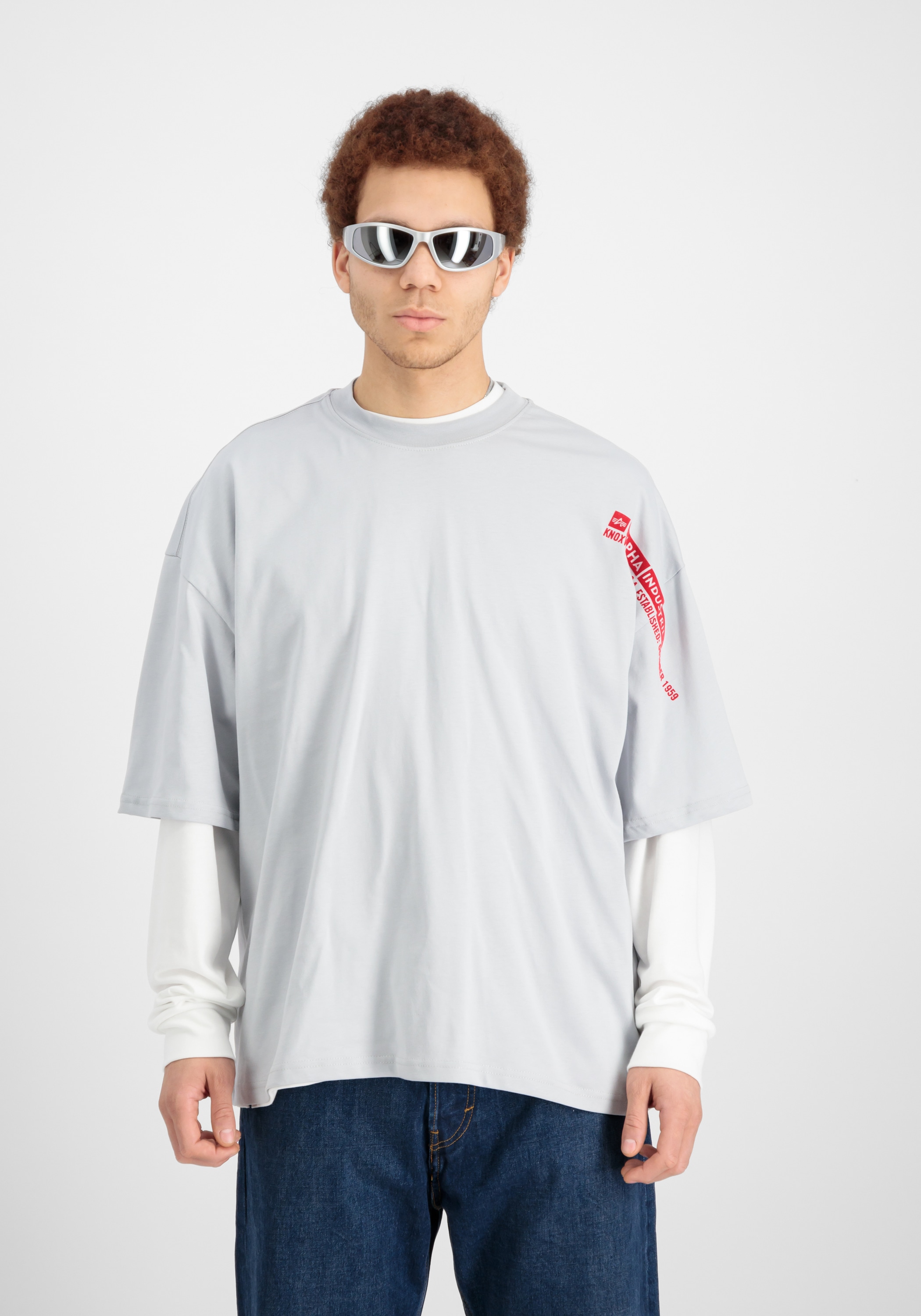 Alpha Industries T-Shirt »Alpha Industries Men - T-Shirts Flock Logo T-Shirt«