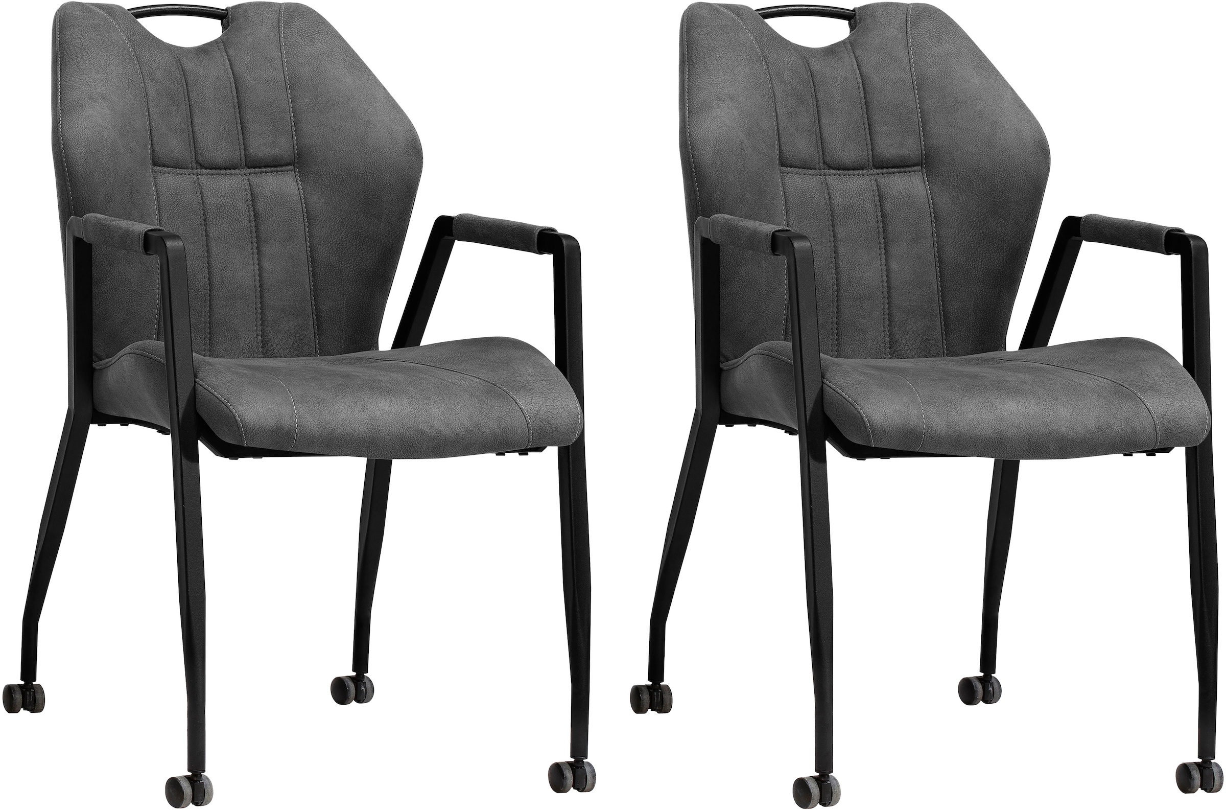 OMG Design Armlehnstuhl »Point« (Set) 2 Stk. Stoff Esszimmerstuhl mit Rolle günstig online kaufen