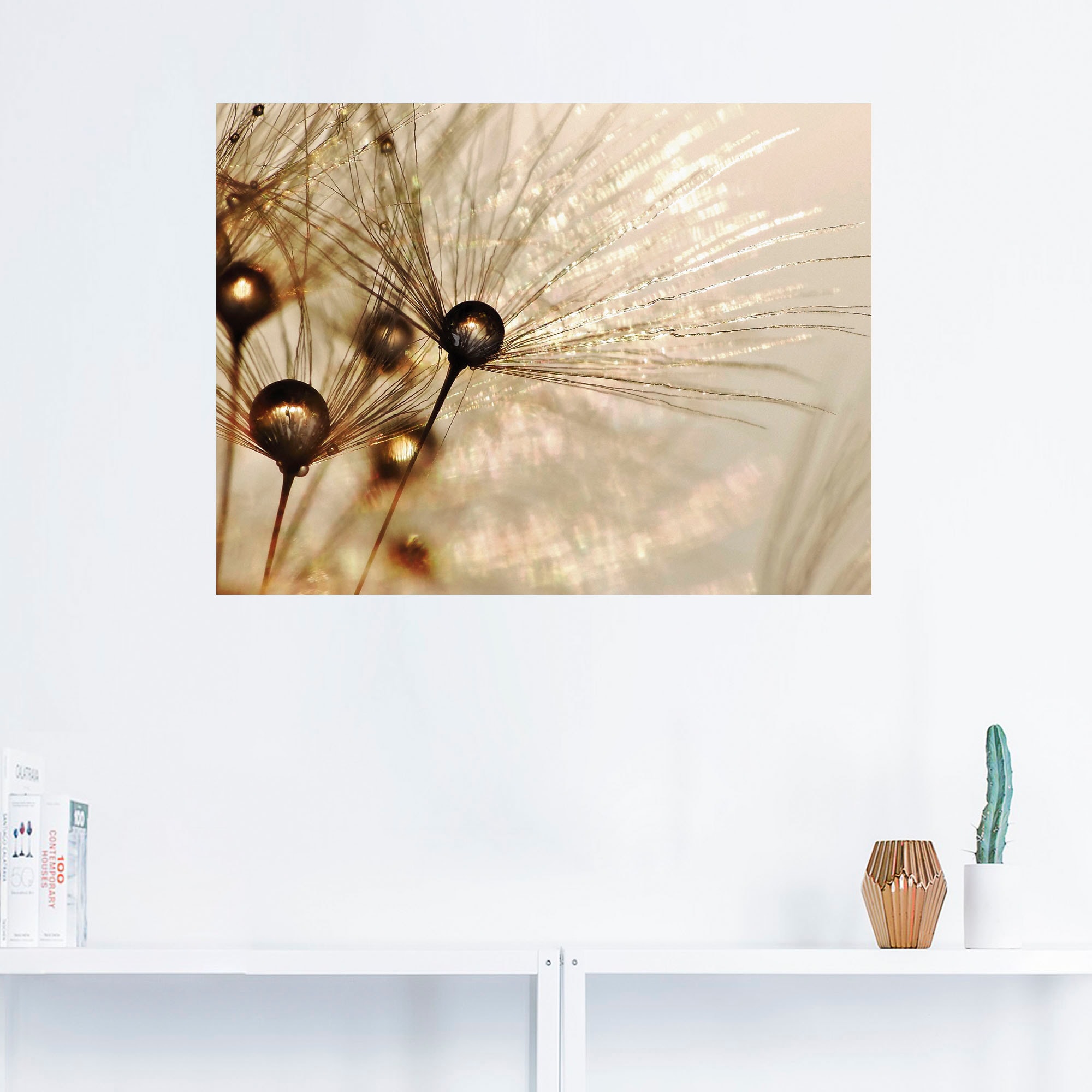 Artland Wandbild »Pusteblume Goldener Tropfen«, Blumen, (1 St.), als Alubild, Outdoorbild, Leinwandbild, Poster, Wandaufkleber