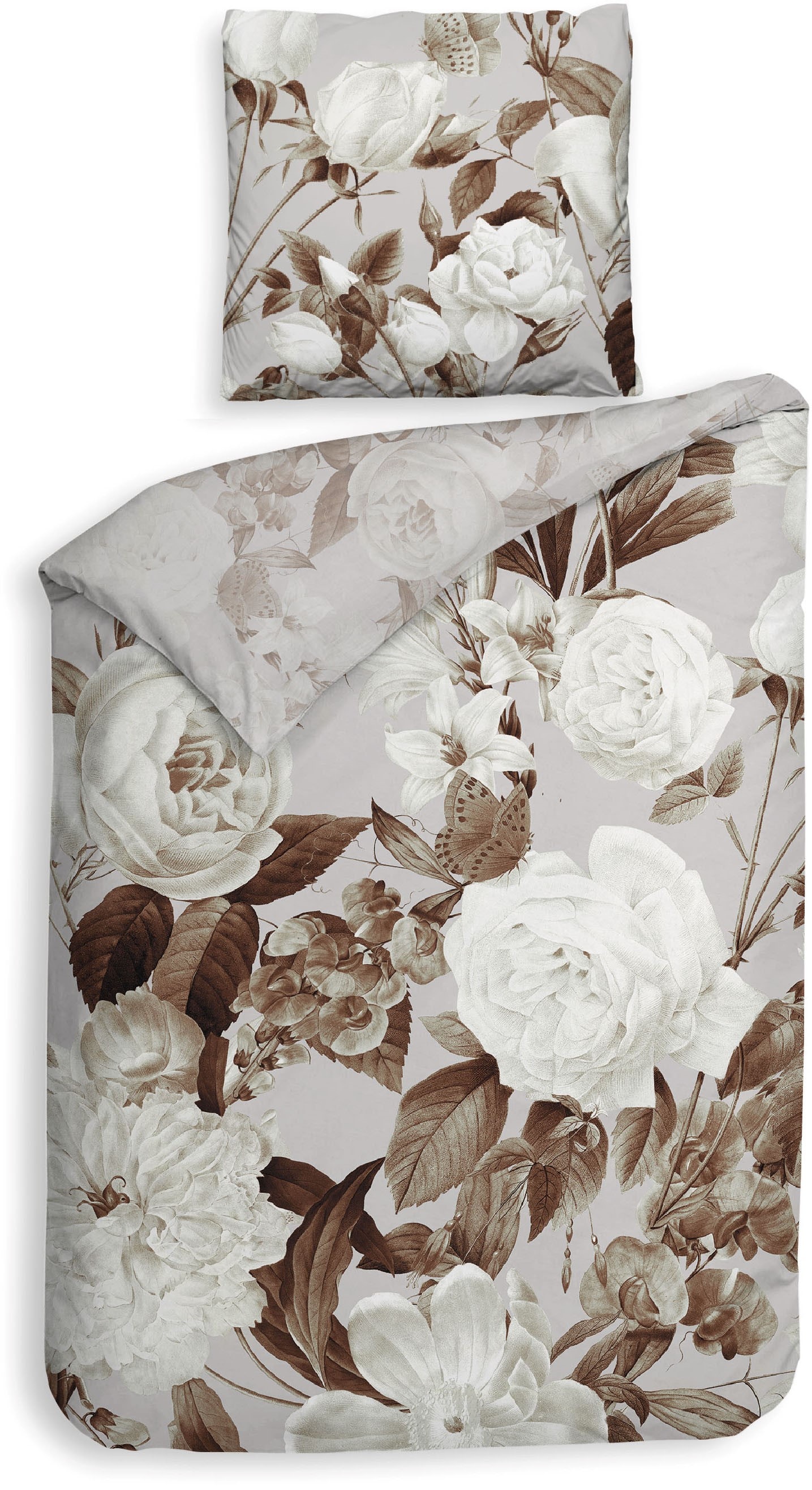 Heckett & Lane Bettwäsche »Danna« 2 Stk. tlg. Blumen Muster, hochwertiges M günstig online kaufen