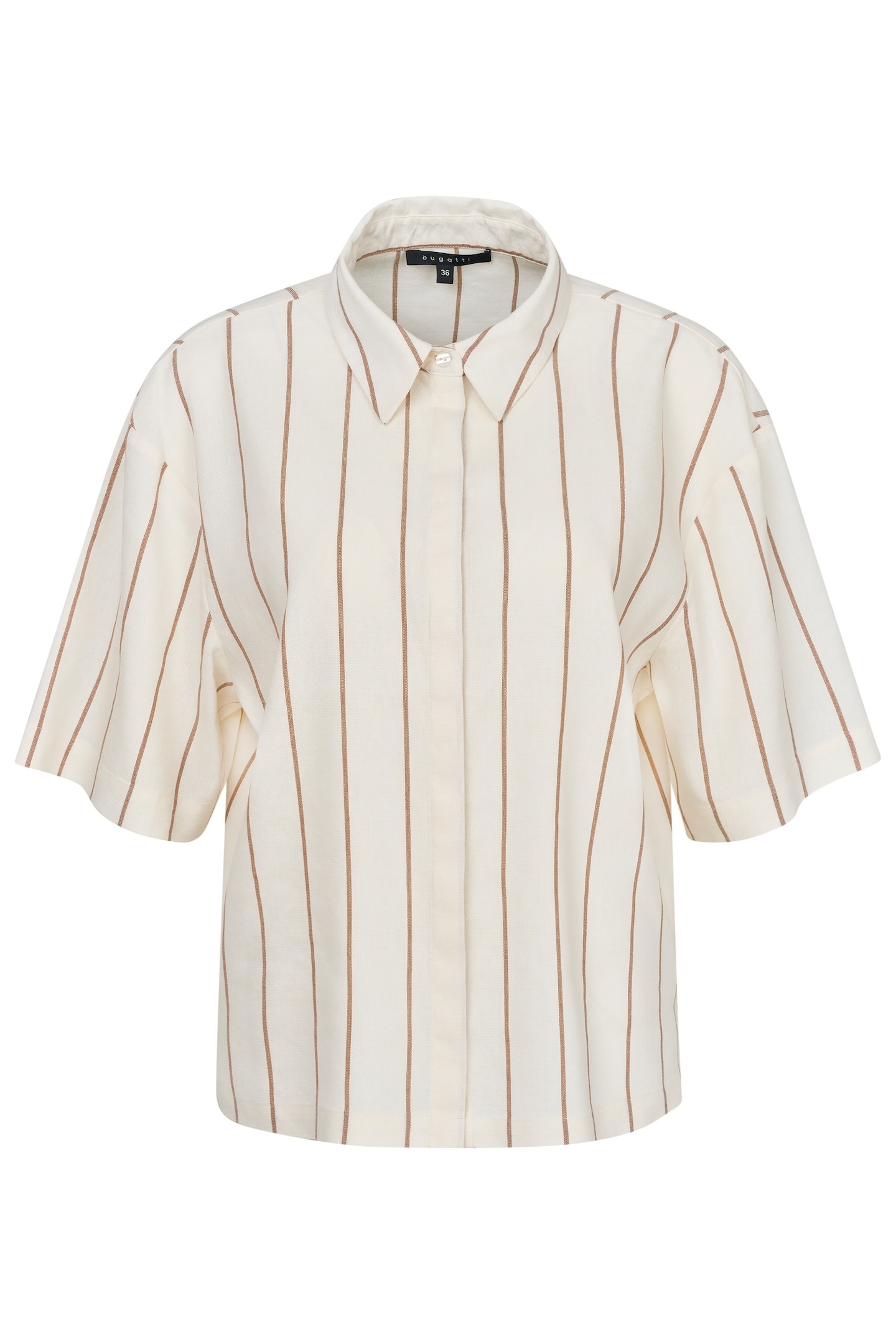 bugatti Kurzarmbluse aus Leinen-Mix