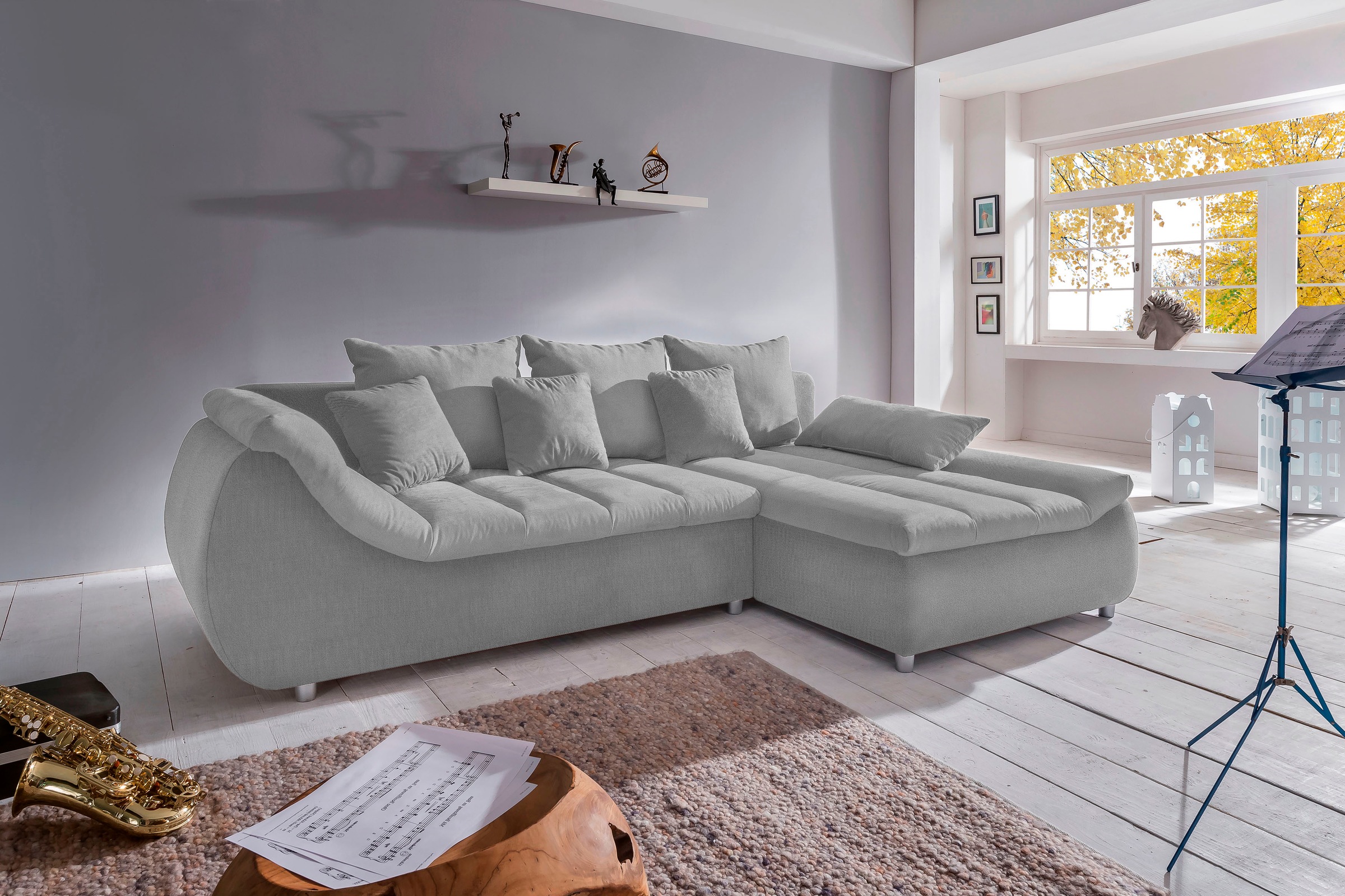 INOSIGN Ecksofa »Imola, bequem, aktuelle Steppung im Sitz, L-Form, Breite 2 günstig online kaufen