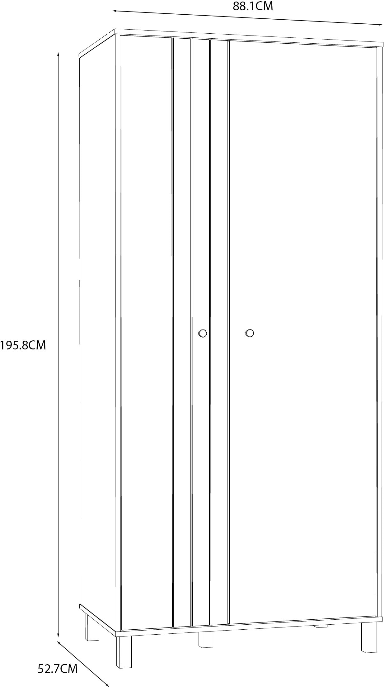 FORTE Highboard »Killarney«, Schrank, Stauraum, Soft Close, Kleiderstange