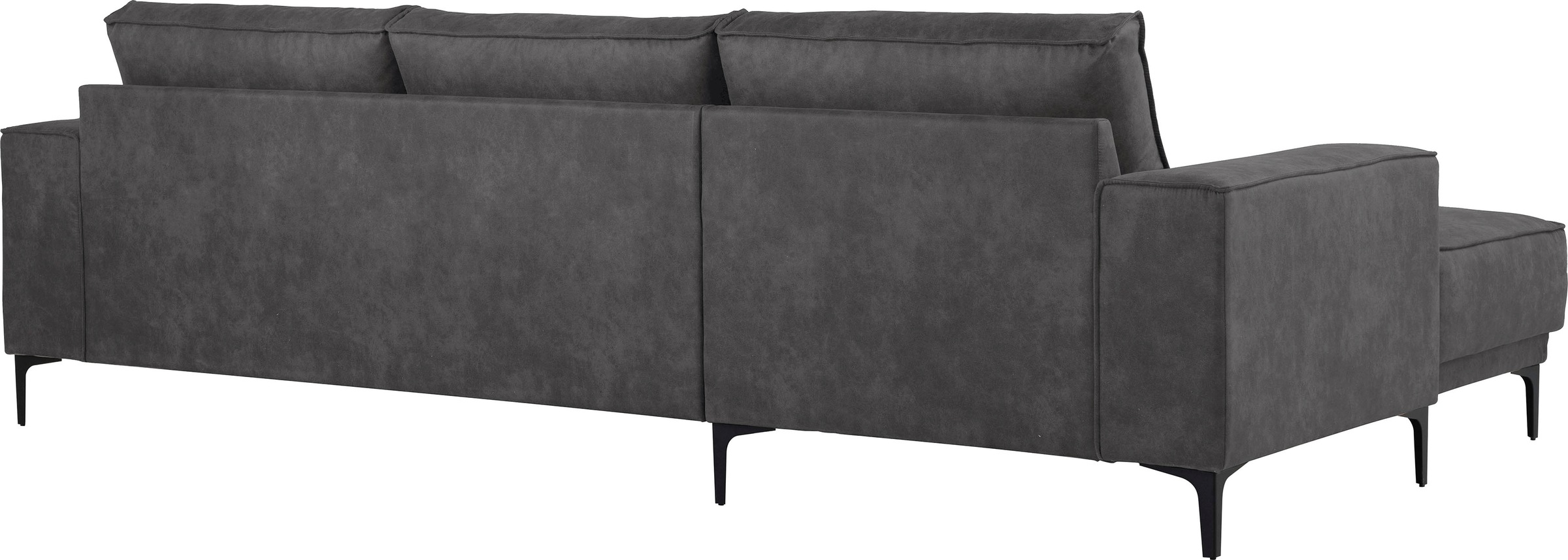 Places of Style Ecksofa »Polsterecke Oland, Struktur, Flachgewebe, Luxus-Microfaser, Boucle«, L-Form, 280 cm, Wellenunterfederung, Skandi-Design, Metallfüße