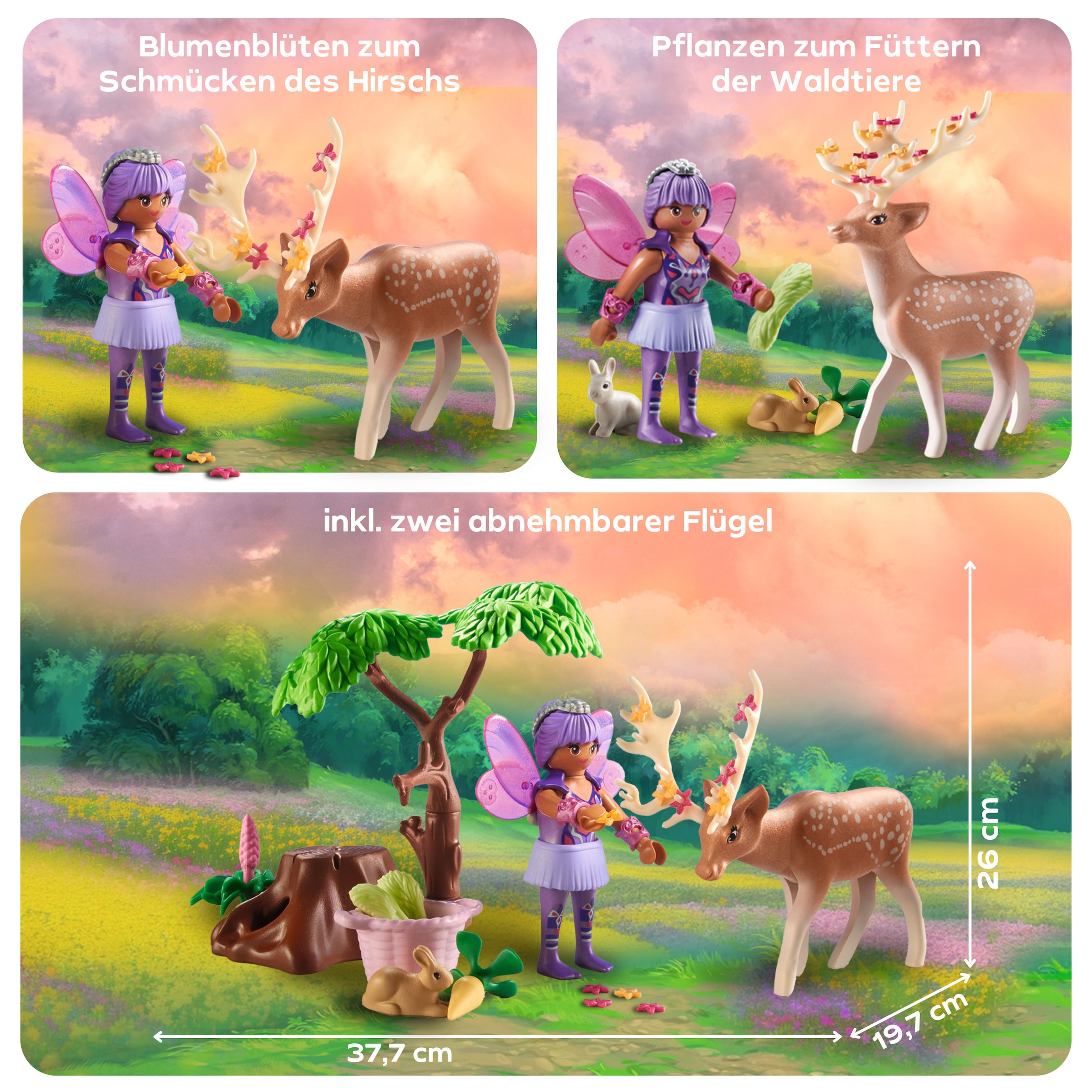 Playmobil® Konstruktions-Spielset »Feen mit süßen Waldtieren (71800), Playmobil Fairies«, (42 St.), Made in Europe