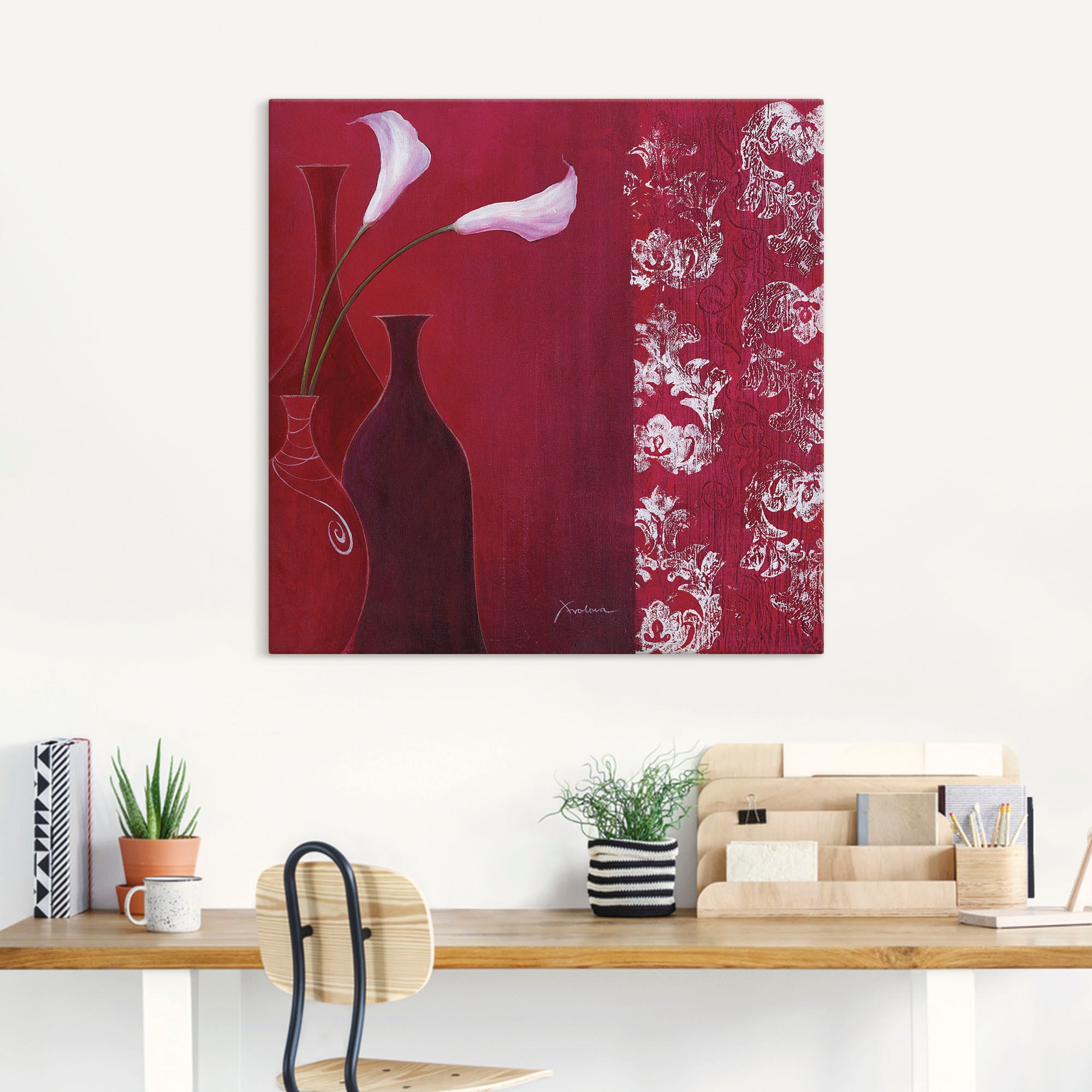 Artland Wandbild »Callas in Vase«, Vasen & Töpfe, (1 St.), als Leinwandbild, Wandaufkleber in verschied. Größen