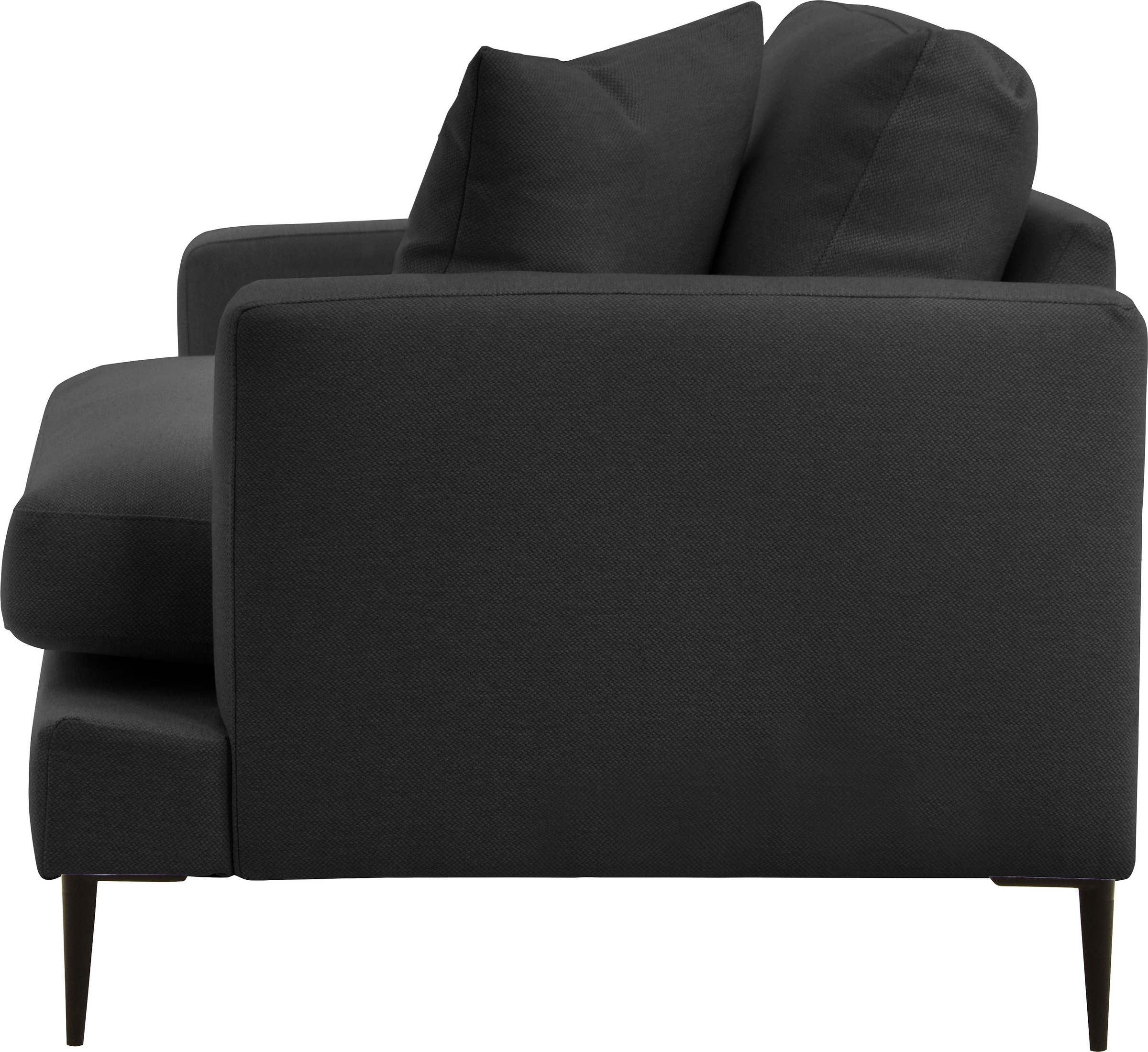 Leonique Sessel »Cozy Loungesessel, Designersessel, Maße B/T/H: 91/97/80 cm«, mit Metallbeinen und Zierkissen