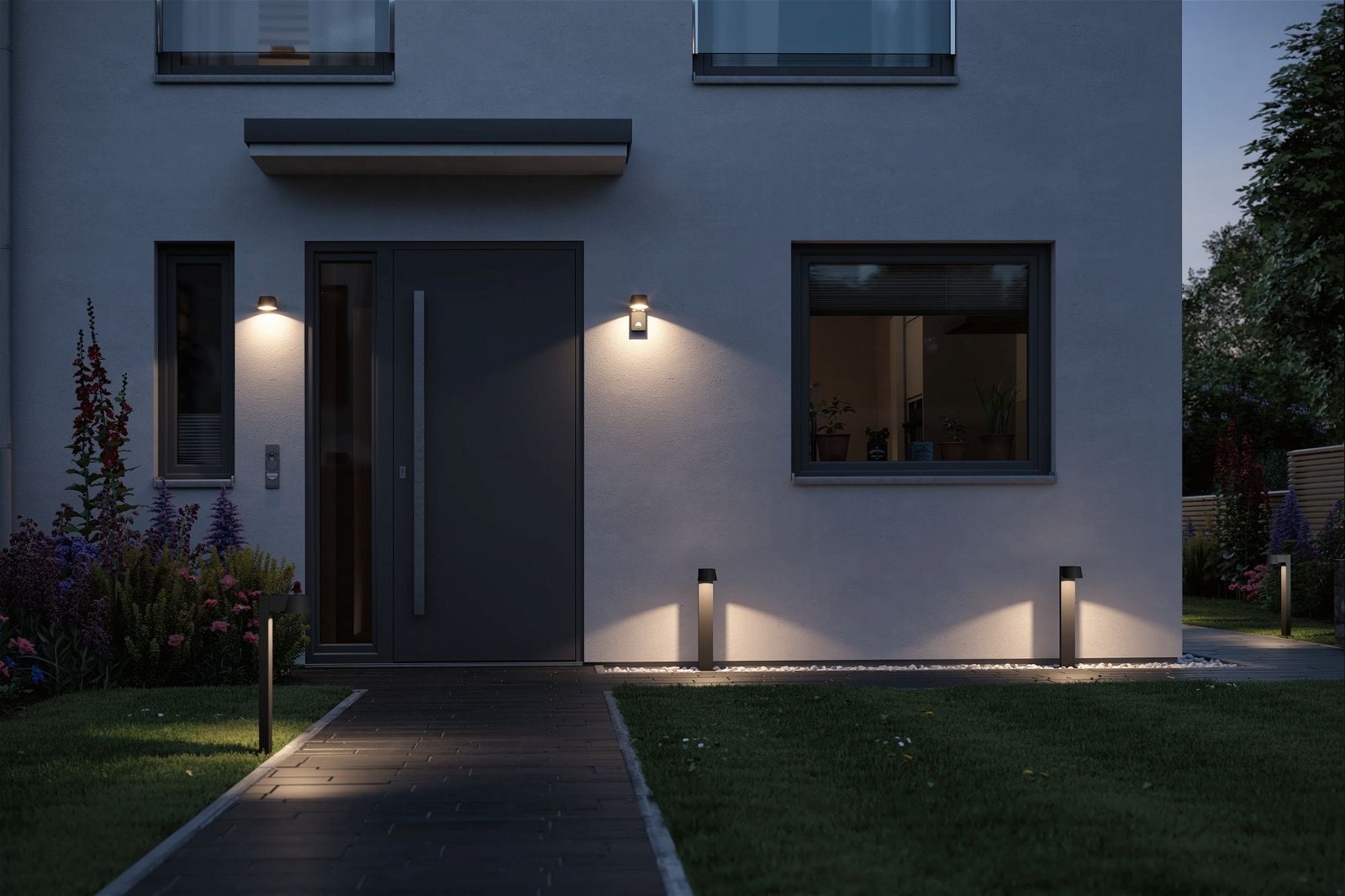 Paulmann LED Außen-Wandleuchte »Capea IP44 96x153mm 3000K 6W 500lm 230V Anthrazit Aluminium«, 1 flammig, Bewegungsmelder
