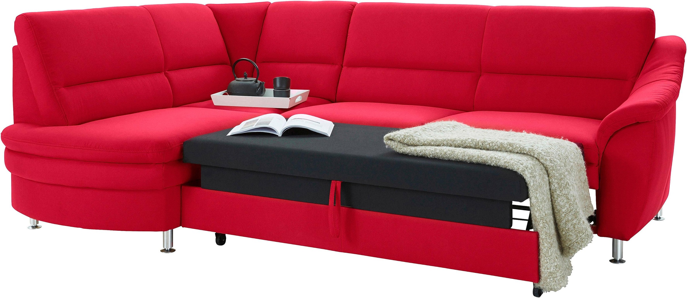 sit&more Ecksofa »Cardoso L-Form«, mit Federkern, wahlweise mit Bettfunktion und Schubkasten