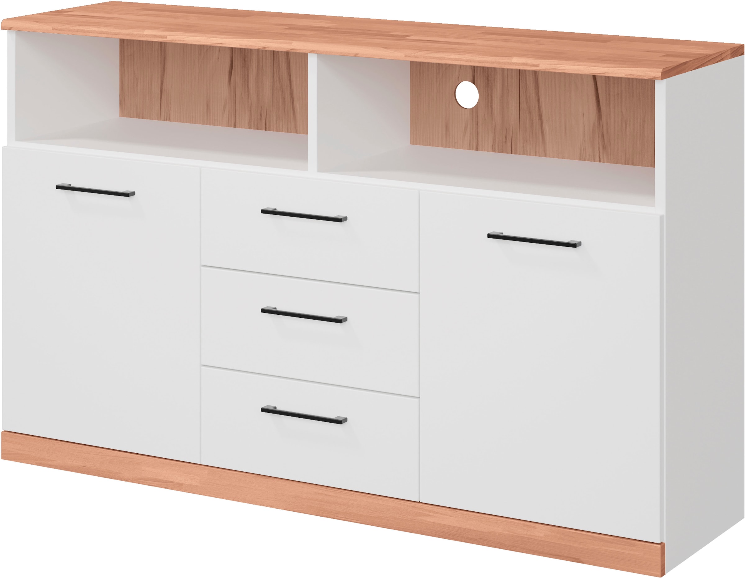 Home affaire Sideboard »Ribe,130cm breit,80cm hoch,Oberplatte Holz massiv,6 günstig online kaufen