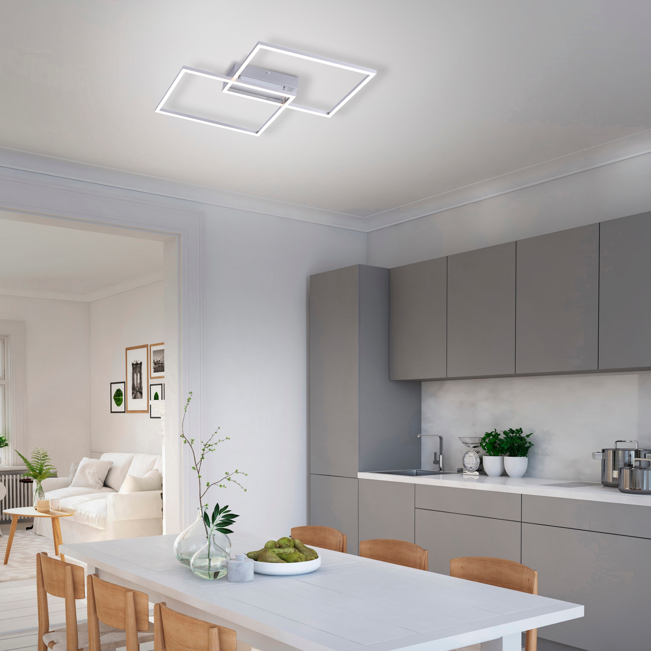 JUST LIGHT Deckenleuchte »IVEN«, 2 flammig, Leuchtmittel LED-Board | LED fest integriert, LED, CCT - tunable white, Infrarot inkl., dimmbar über Fernbedienung