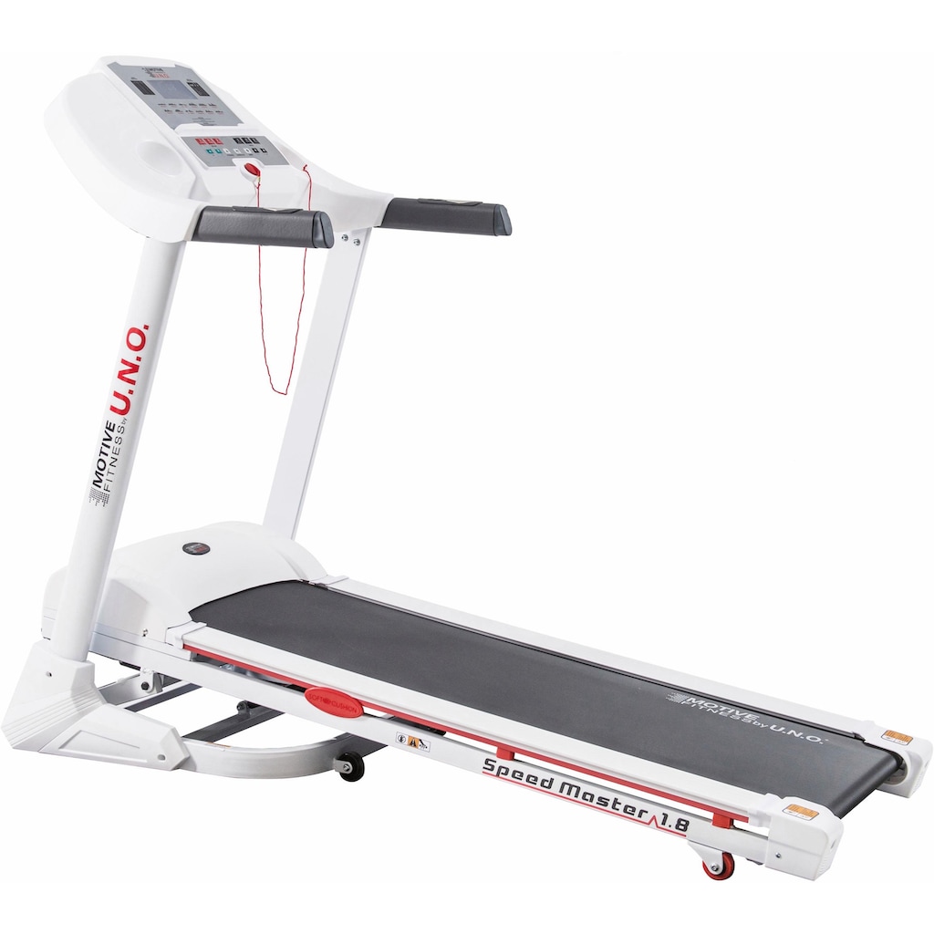 MOTIVE FITNESS by U.N.O. Laufband »Speed Master 1.8«, mit Höchstgeschwindigkeit 18 km/h und integrierten Transportrollen