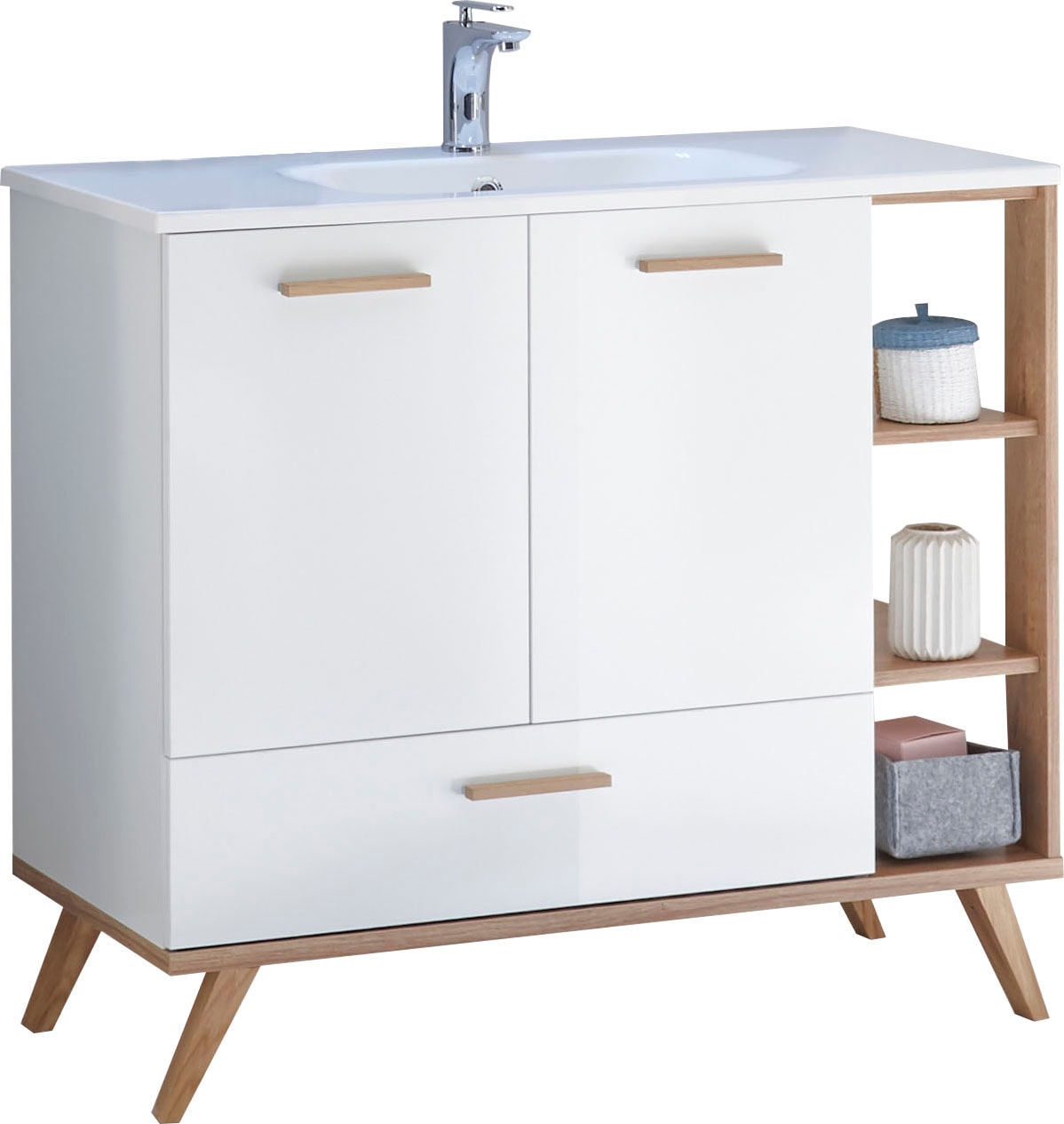 Saphir Waschtisch "Quickset Mineralmarmor-Waschtisch mit Unterschrank, 101 günstig online kaufen