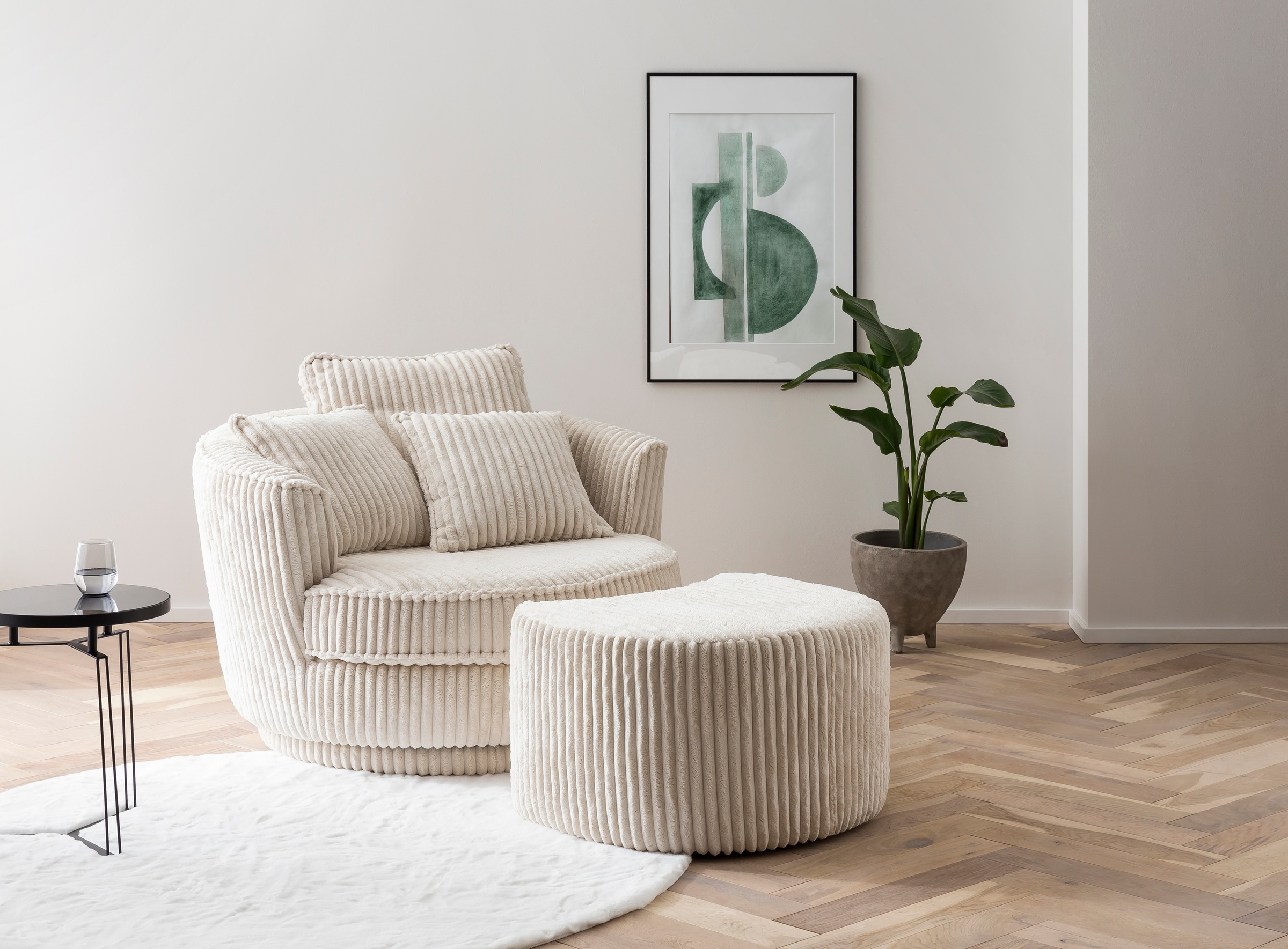 Leonique Drehsessel »MAISIE, Love Seat XXL Lese-Sessel, Big-Sessel mit Hock günstig online kaufen