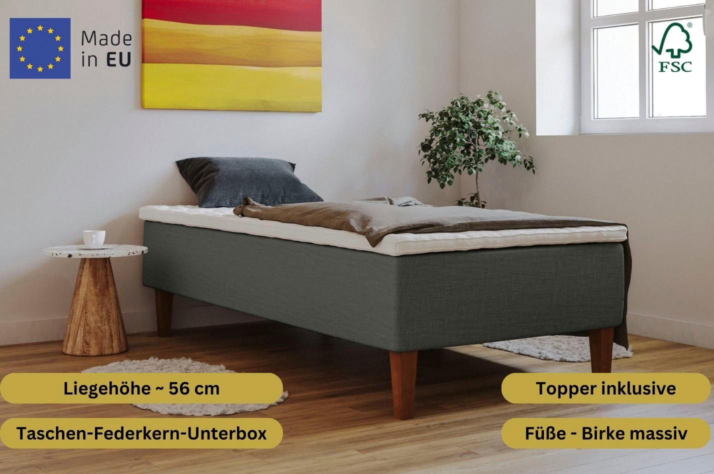 Home affaire Boxspringbett »Osterberg«, mit Taschen-Federkernunterbox