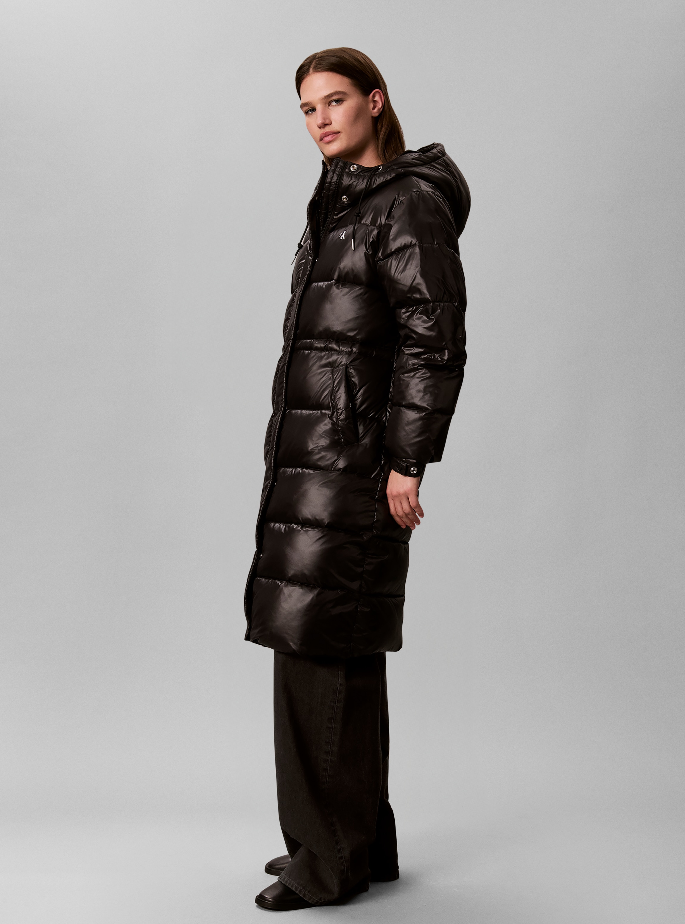Calvin Klein Steppmantel »SHINE LONG PUFFER« Regular fit mit Kapuze