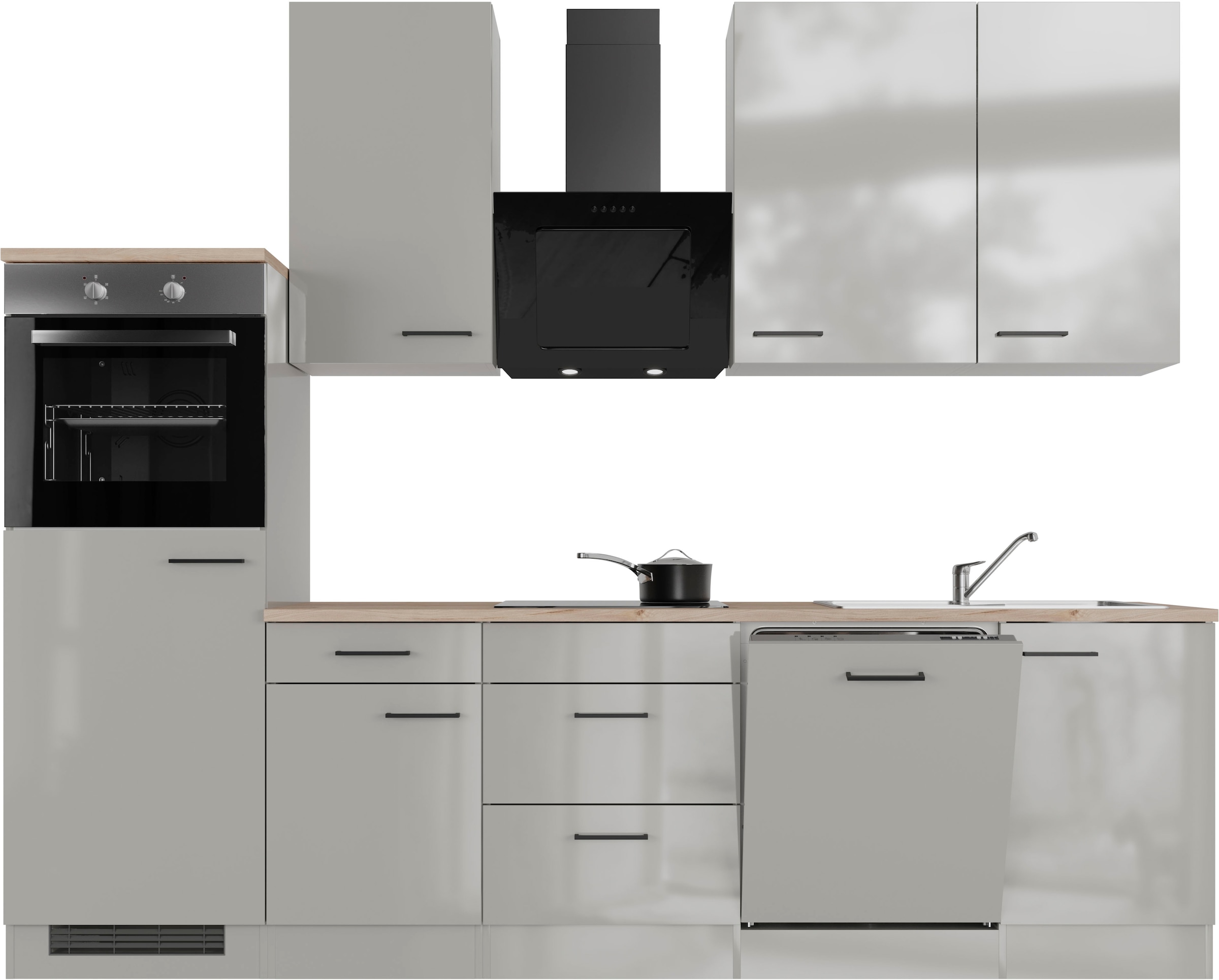 Flex-Well Küchenzeile »Lund« wahlweise mit E-Geräten, Breite 280 cm, glänze günstig online kaufen