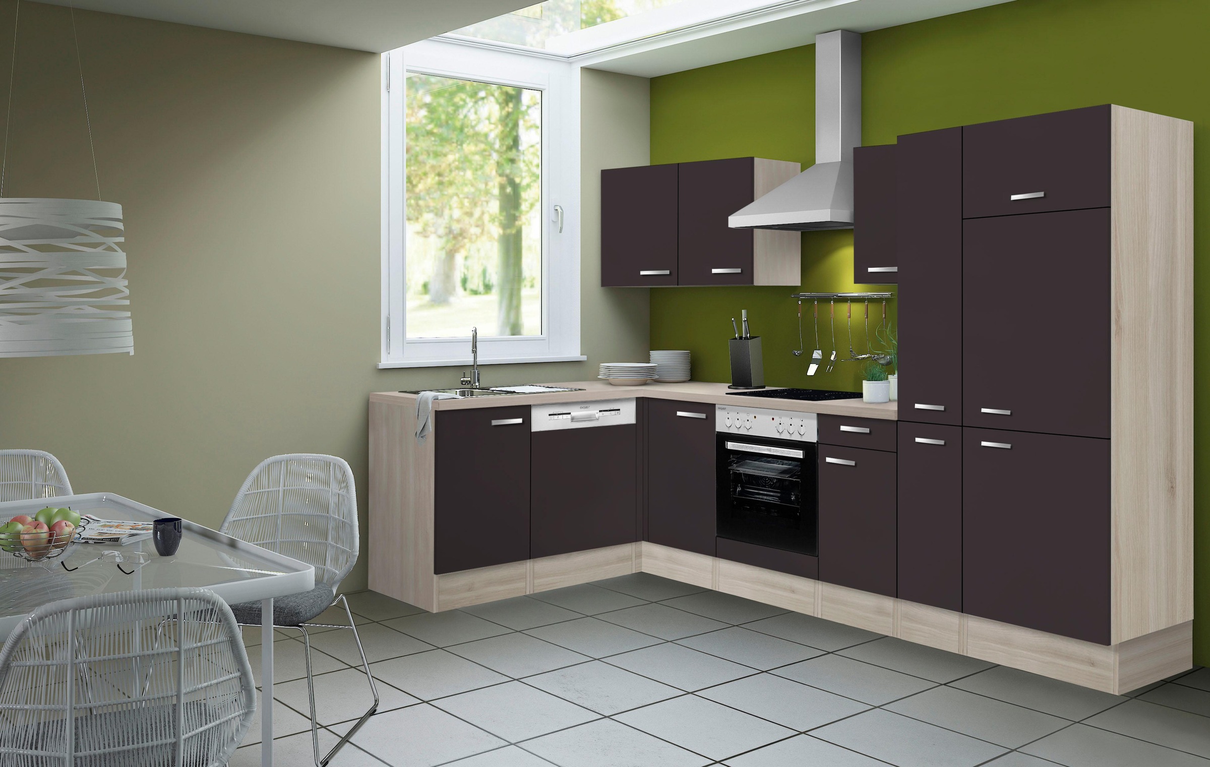 OPTIFIT Küchenzeile »Faro« Stellbreite 300x175 cm, wahlweise mit E-Geräten, günstig online kaufen