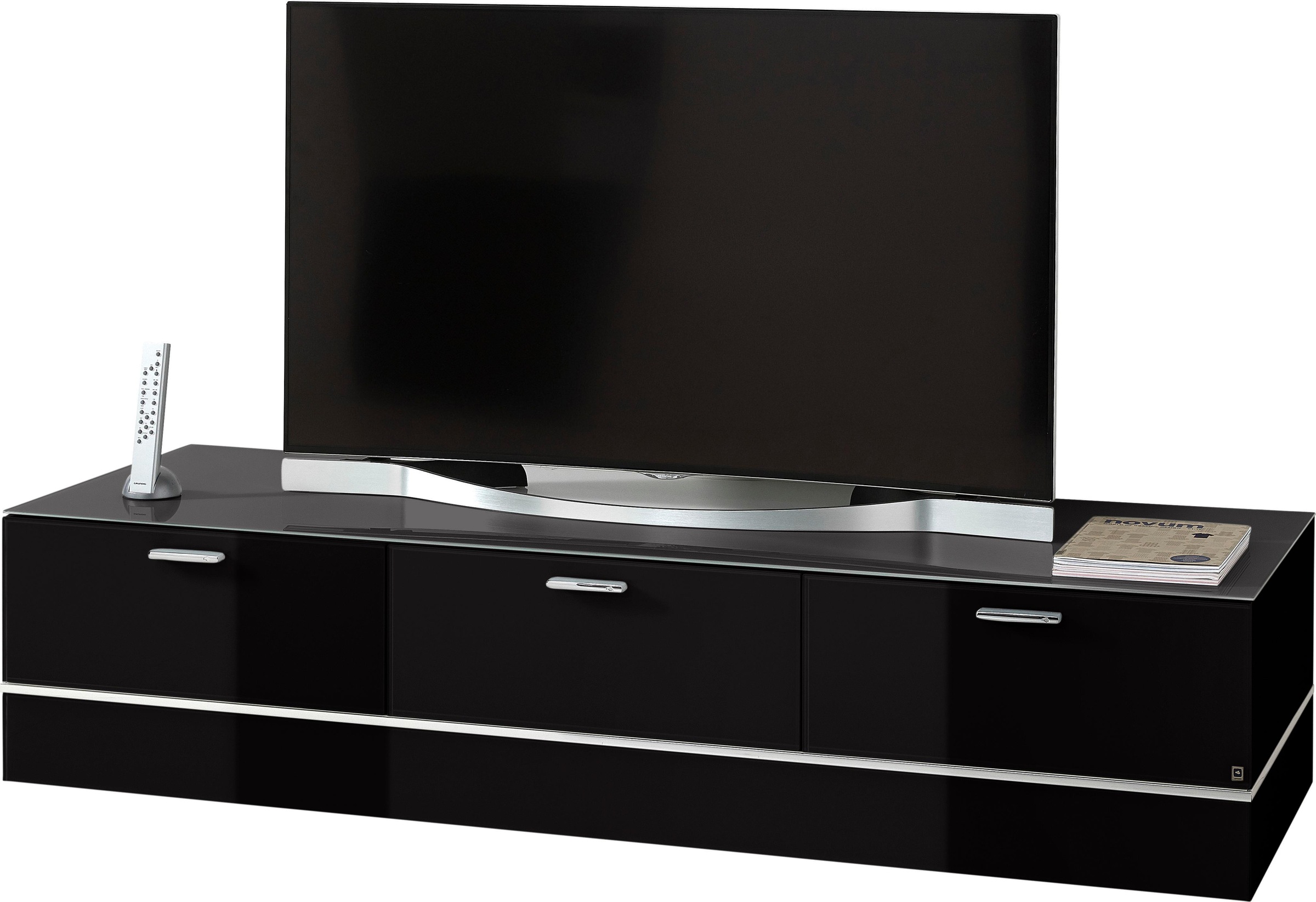 LEONARDO Lowboard »CUBE«, auf Sockel, mit 3 Schubladen, Breite 189 cm