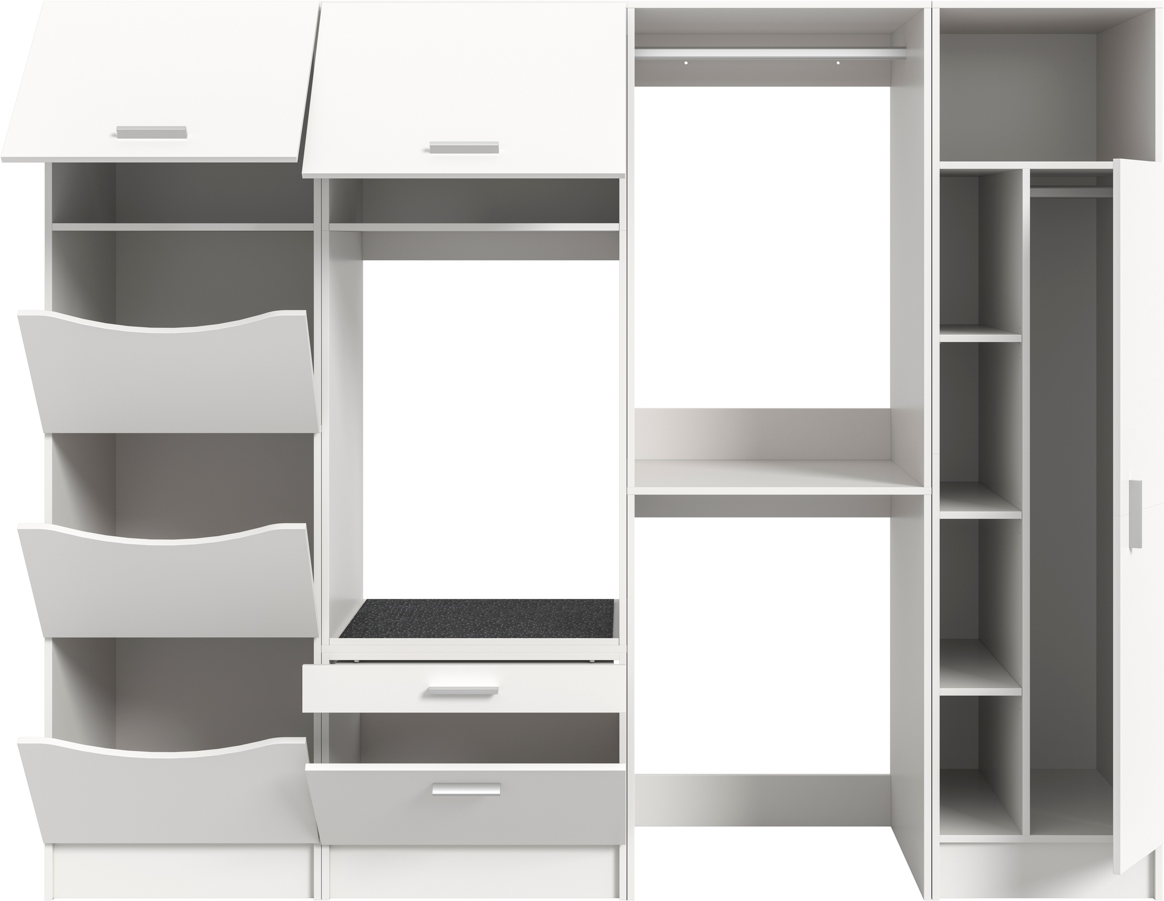welltime Badmöbel-Set »FALAS, TOPSELLER!, 3-teilig, Hauswirtschaftsraum Set, Breite 198 cm«, (Set, 3 St., bestehend aus: 2x Waschmaschinenumbauschrank & 1x Wäscheschrank), Kombination, Waschmaschinenumbau, Waschmaschinenschrank, Wäschekammer