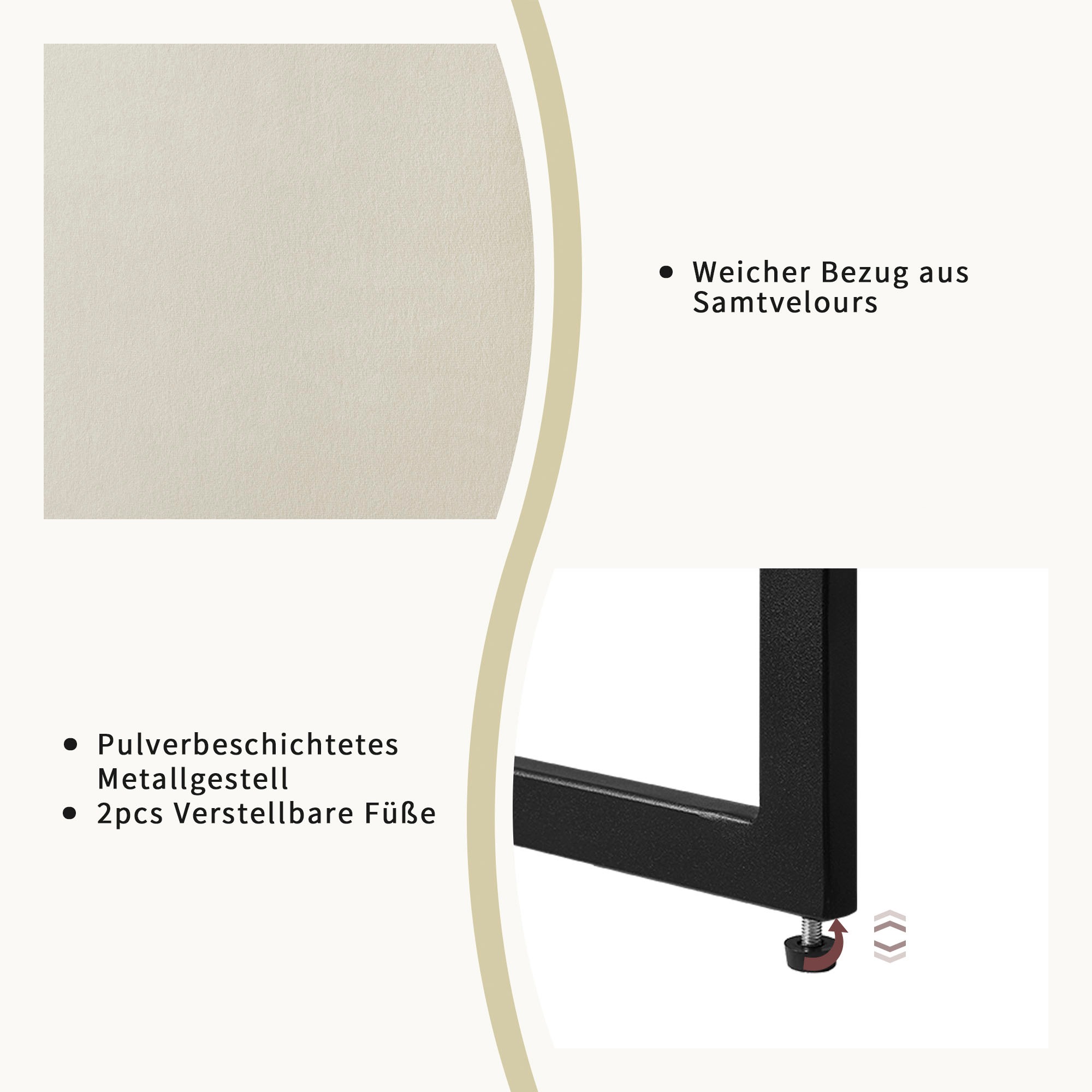 INOSIGN Esszimmerstuhl »Vendy« (Set) 2 Stk.mit verstellbaren Füßen und robustem, pulverbeschichtetem Gestell.