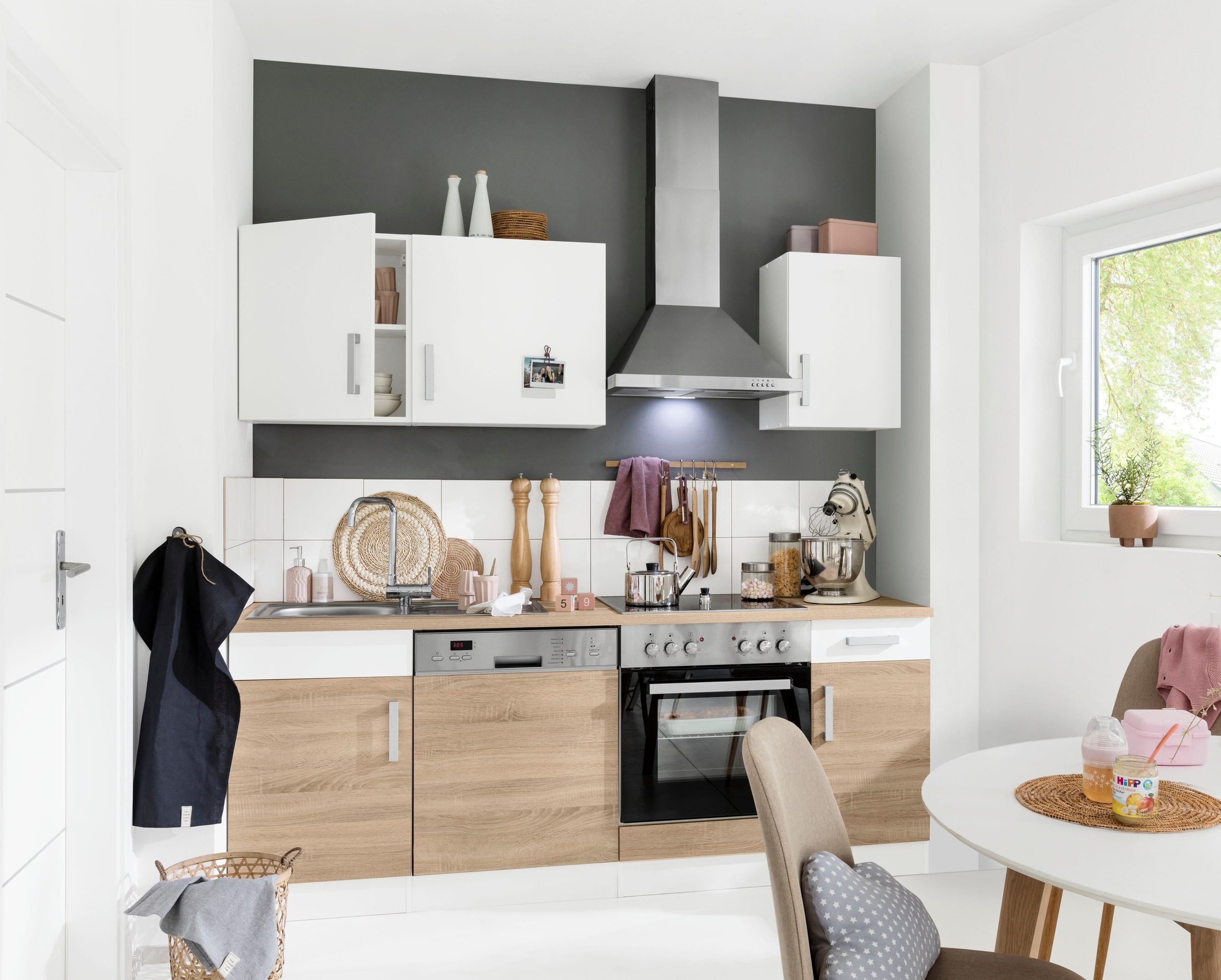 KOCHSTATION Küchenzeile »KS-Gera« Breite 210 cm, wahlweise mit E-Geräten, m günstig online kaufen