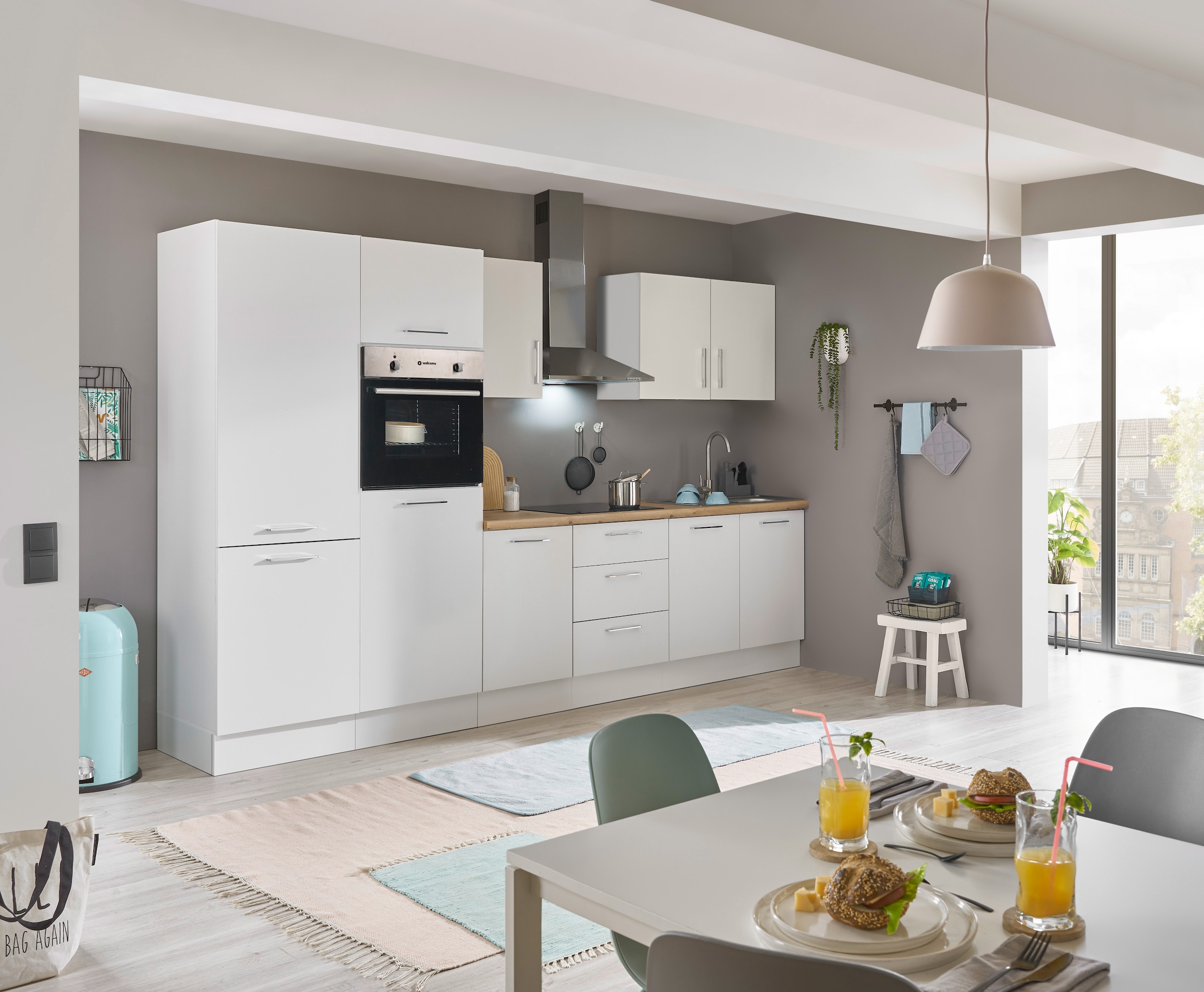 BASIC by Balculina Küchenzeile »Turin«, Breite 330 cm, wahlweise mit E-Geräten