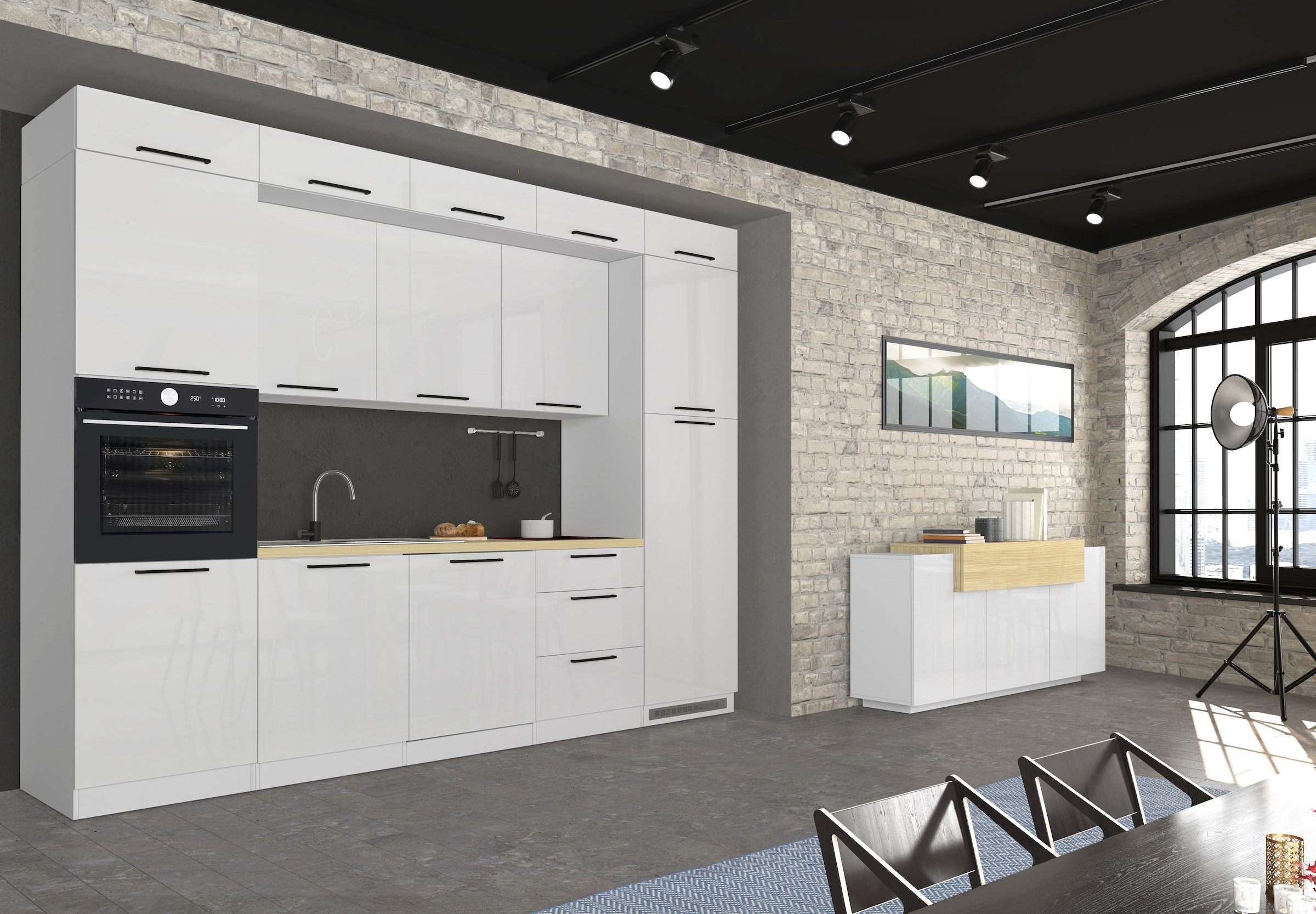 KOCHSTATION Kühlumbauschrank »Luna, Kühlschrank-Umbau, Einbauschrank für Kühlschrank, Made in Italy« B/T/H: 60×60×214,5 cm, für zwei Kühlschrankhöhen vorbereitet