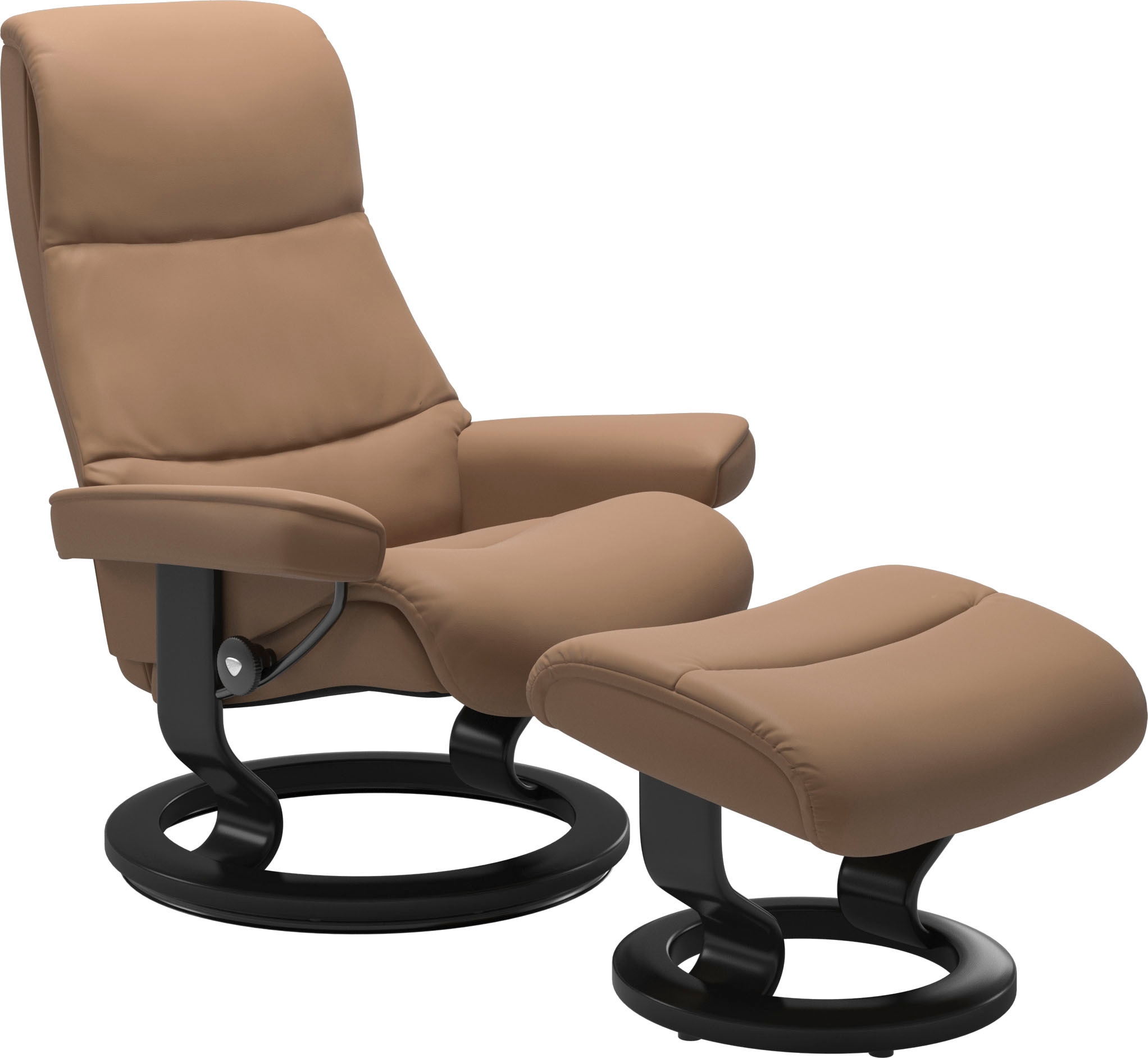 Stressless® Relaxsessel »View« Set, Relaxsessel mit Hocker,  mit Classic Base, Größe M,Gestell Schwarz