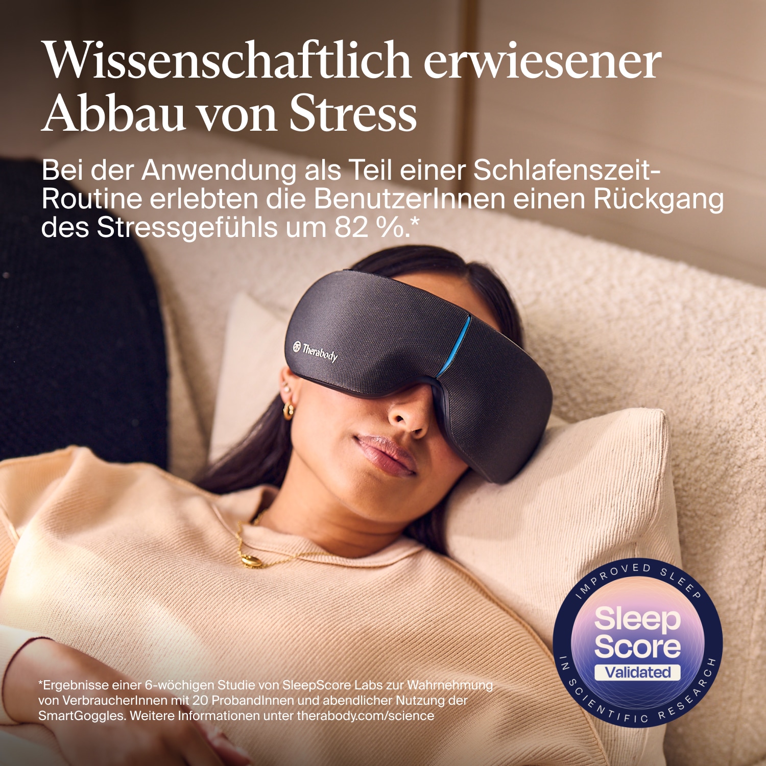 Therabody Gesichtsmassagegerät »SmartGoggles 2.0 Augenmassage, Vibration, Massage, Wärme«, lindert Kopfschmerzen, verbessert die Schlafqualität, App-Steuerung