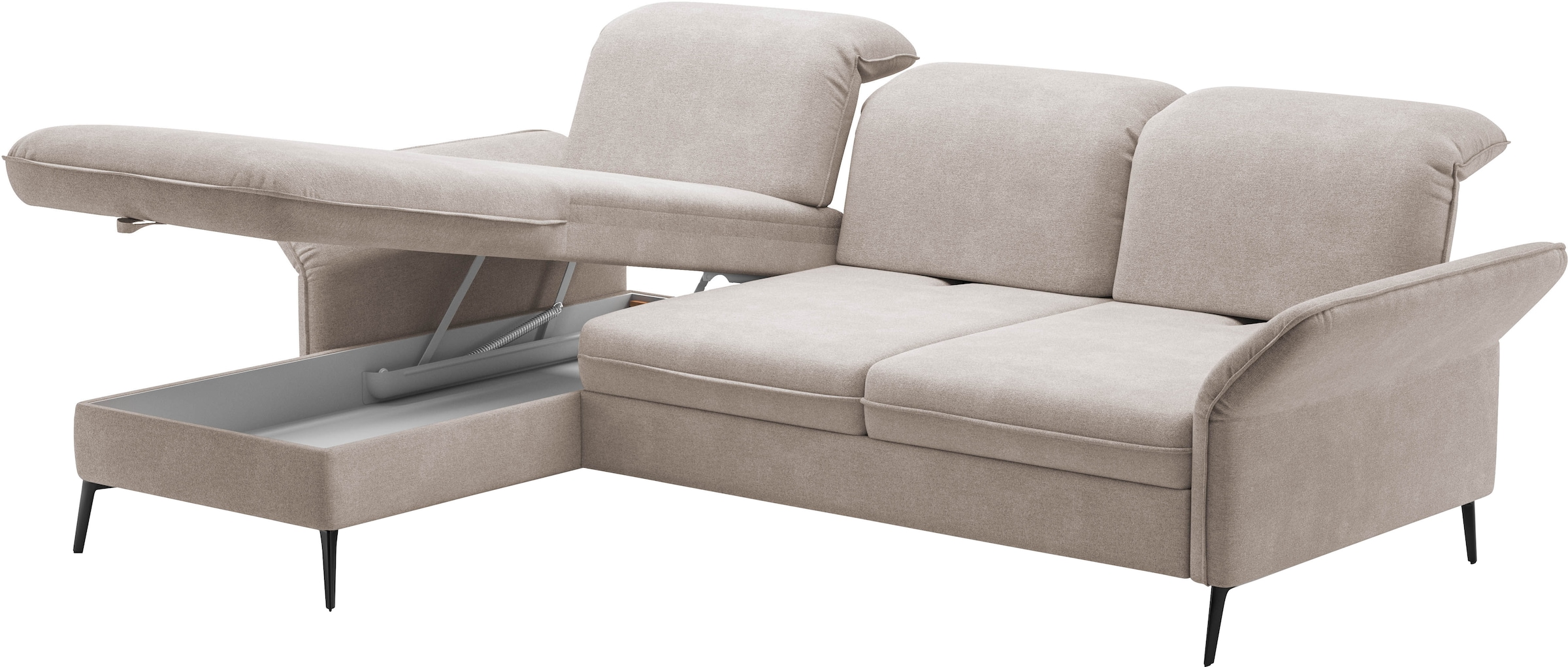 sit&more Ecksofa »Emely«, mit Sitztiefenverstellung optional mit Bettfunktion und Bettkasten