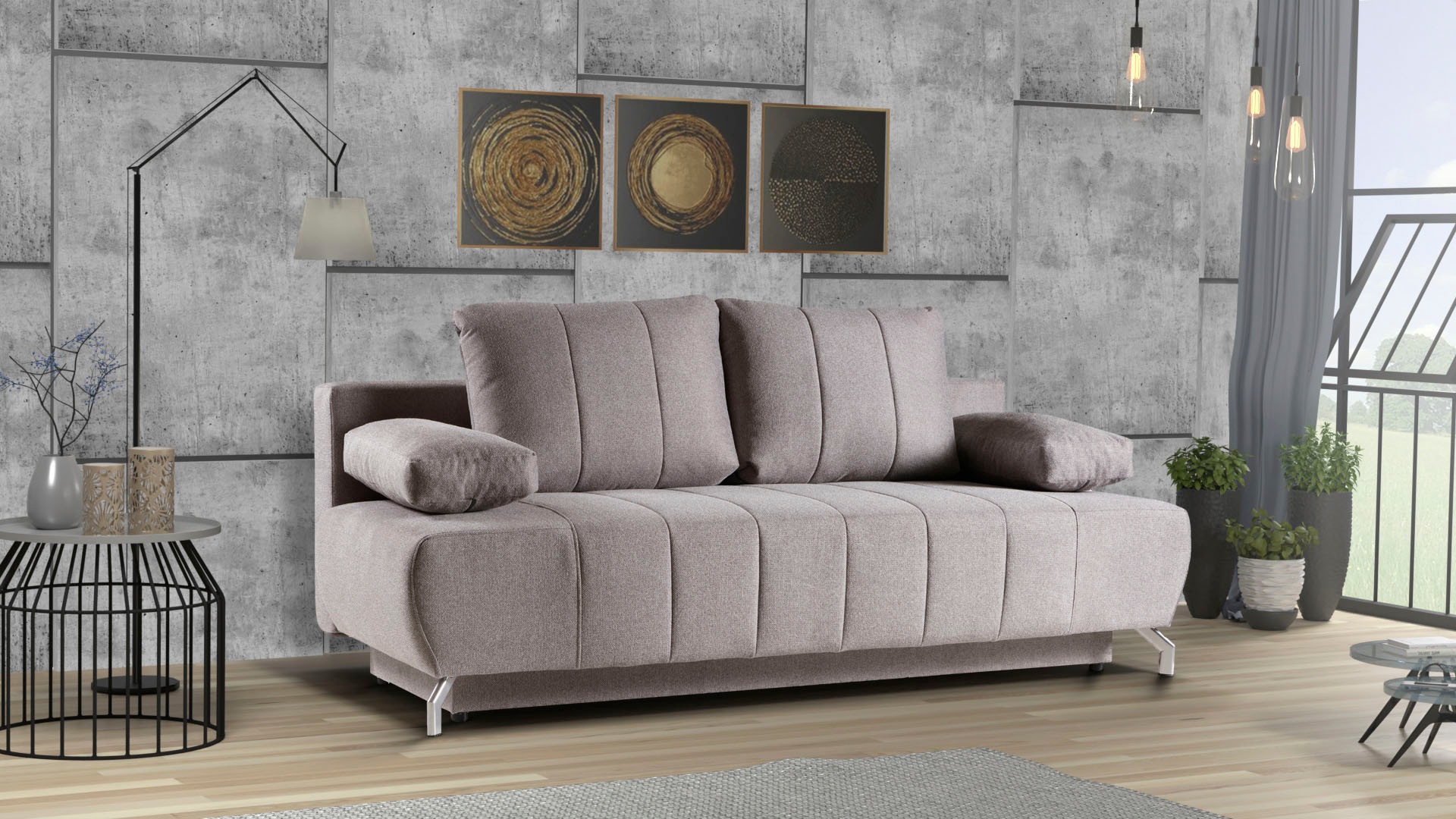 WERK2 Schlafsofa »Troya«, 2-Sitzer Sofa und Schlafcouch mit Federkern & Bettkasten