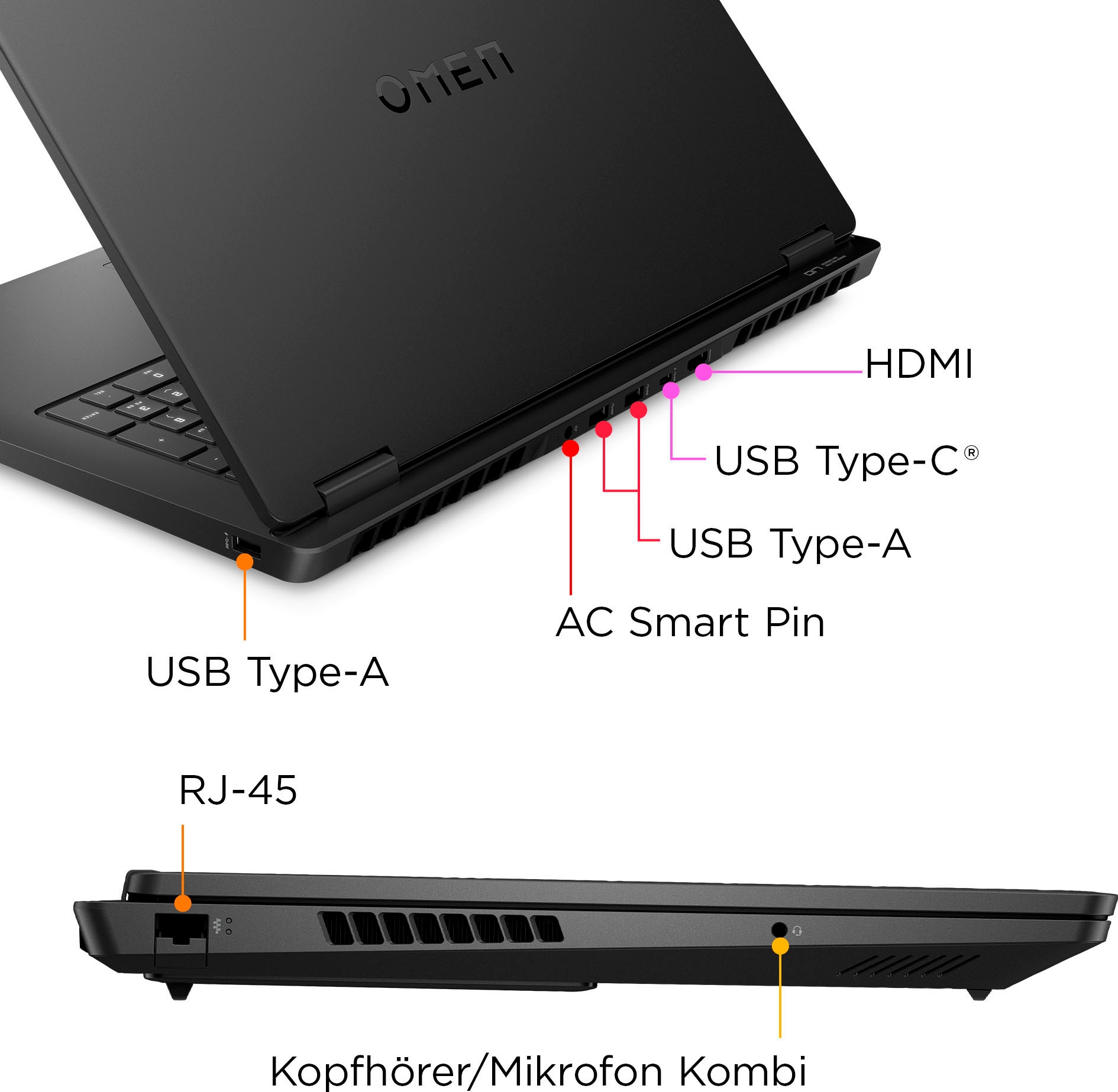 HP Gaming-Notebook »OMEN 17-db AMD«, 43,94 cm, / 17,3 Zoll, AMD, Ryzen™ AI 7, GeForce RTX 5070, 1000 GB SSD