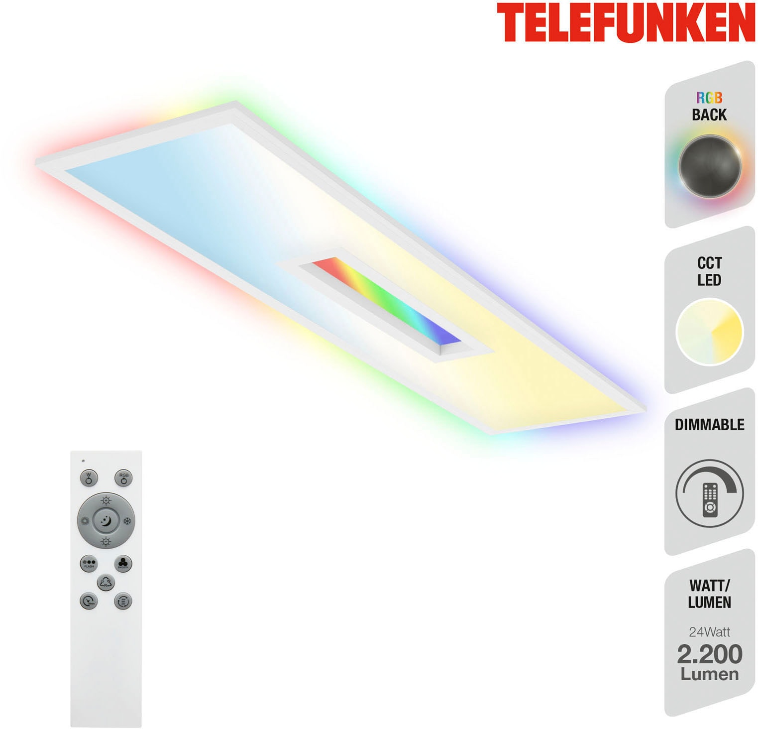 Telefunken Panel »CCT LED Panel CENTERBACK«, Leuchtmittel LED-Board   LED f günstig online kaufen