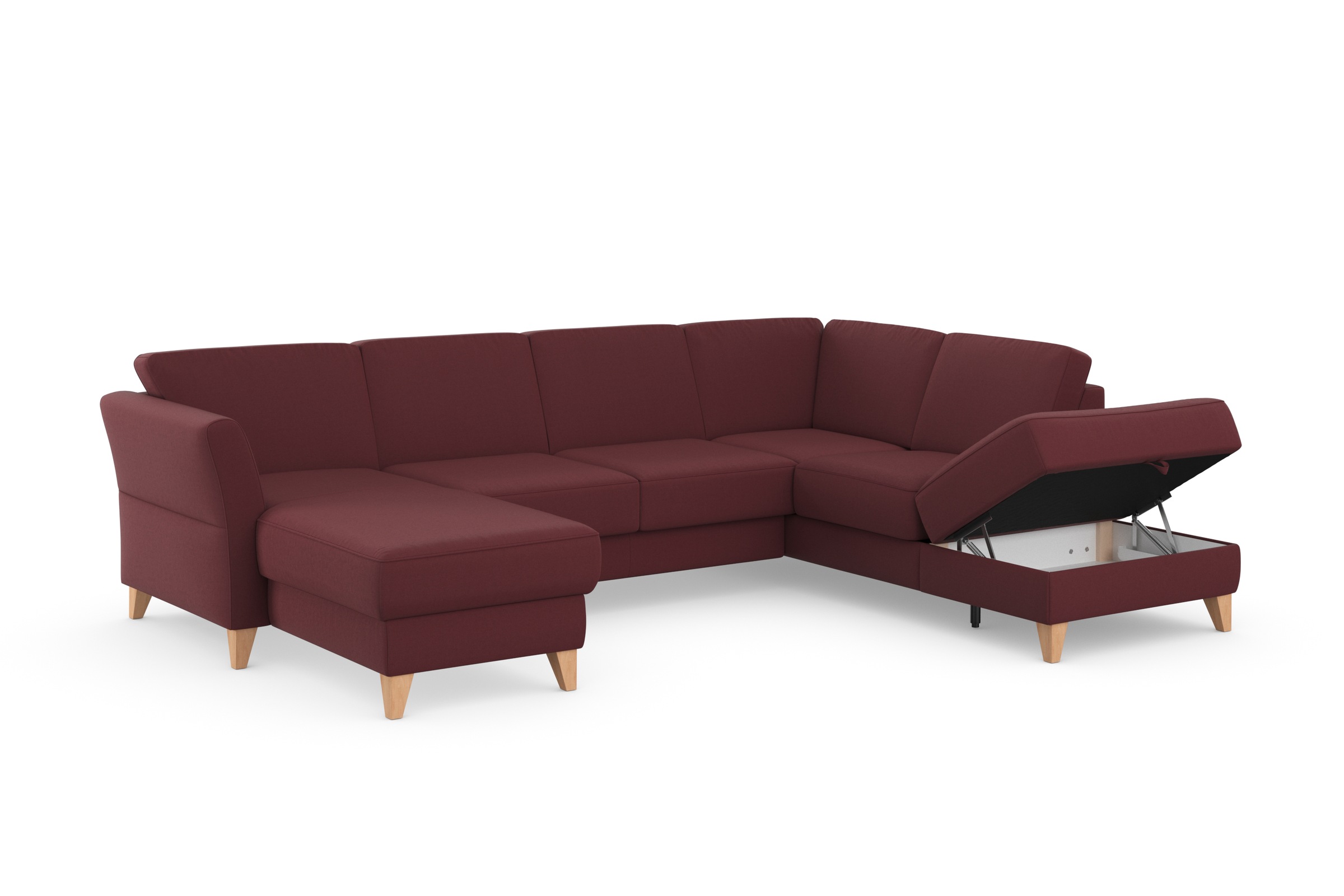 sit&more Wohnlandschaft »Visby U-Form«, wahlweise mit Bettfunktion und Stauraum, frei im Raum stellbar