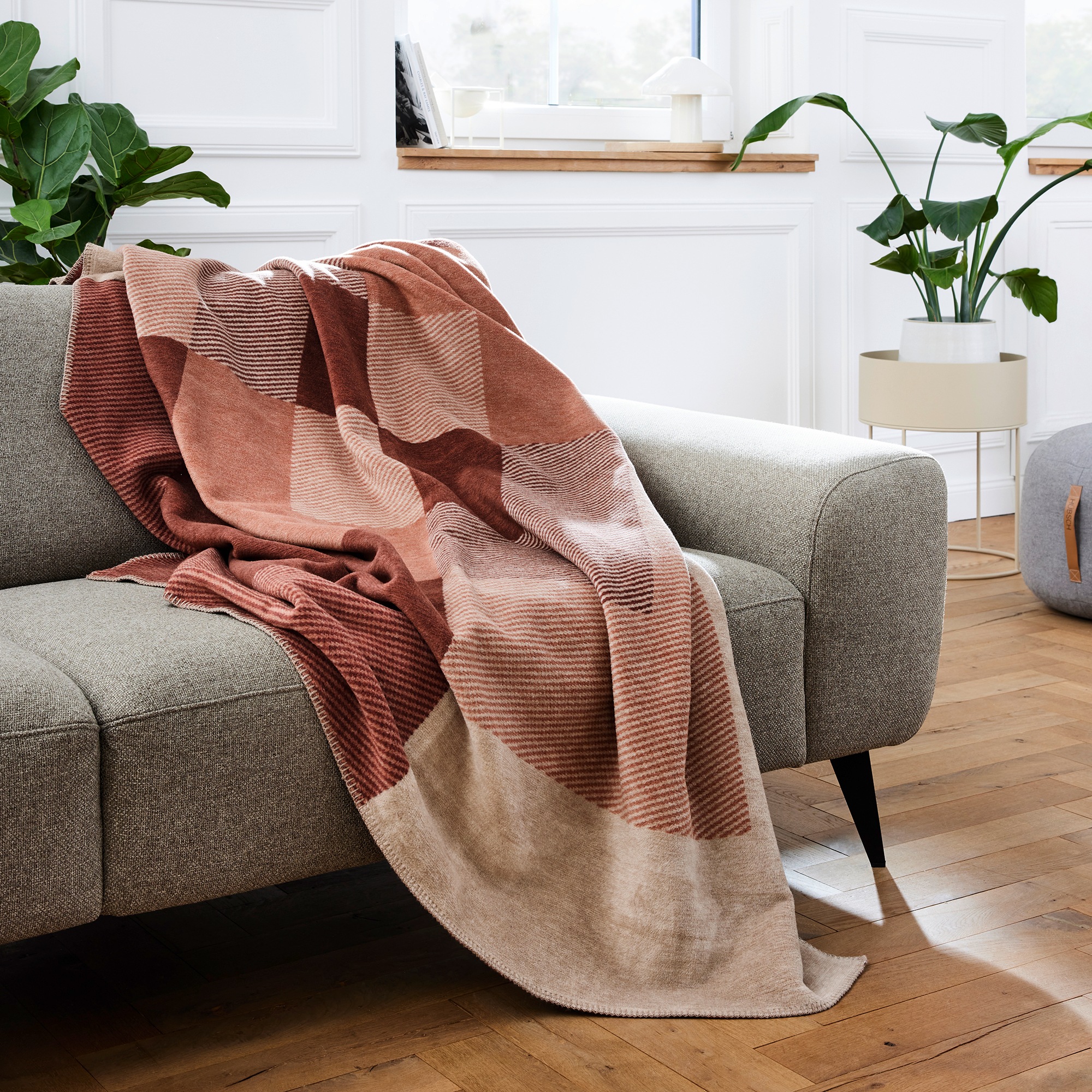 IBENA Wohndecke »Wohndecke Sintra« modernes Design in warmen Erdtönen