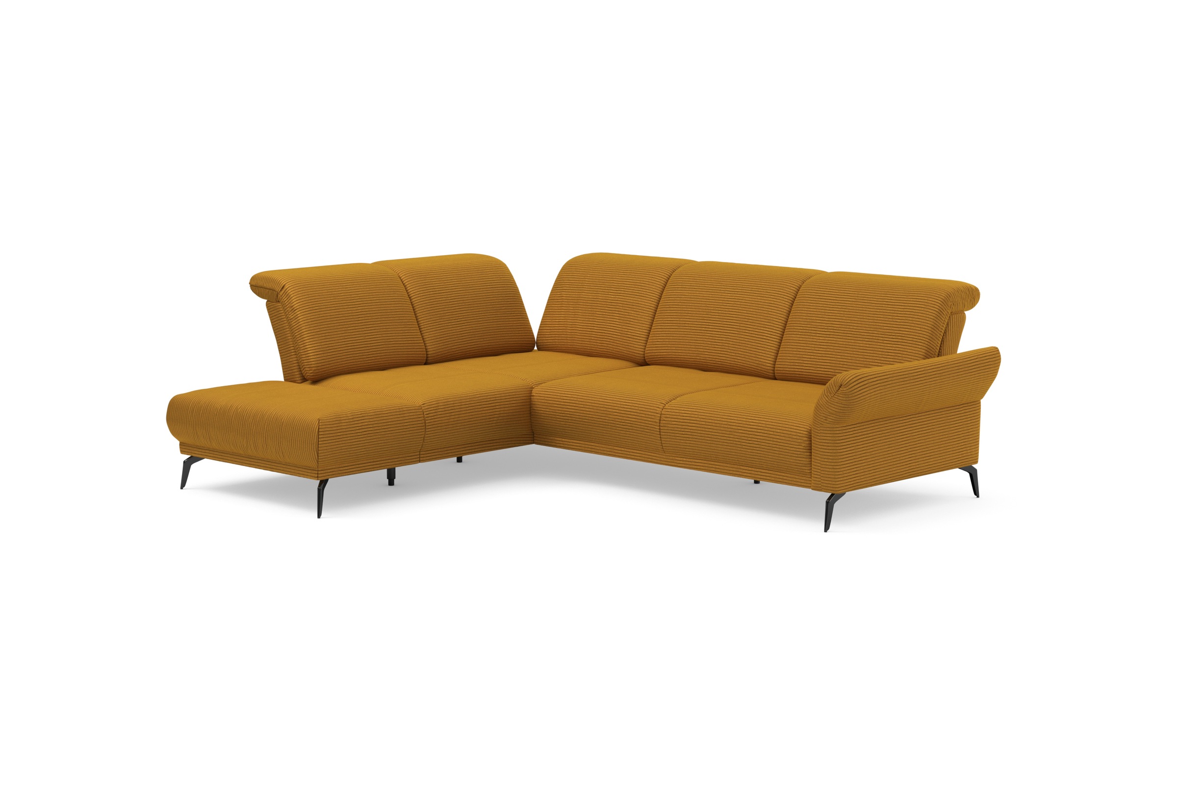INOSIGN Ecksofa »Coco L-Form«, Sitztiefen-, Arm- und Kopfteilverstellung, Cord-Bezug, Fußhöhe 15 cm