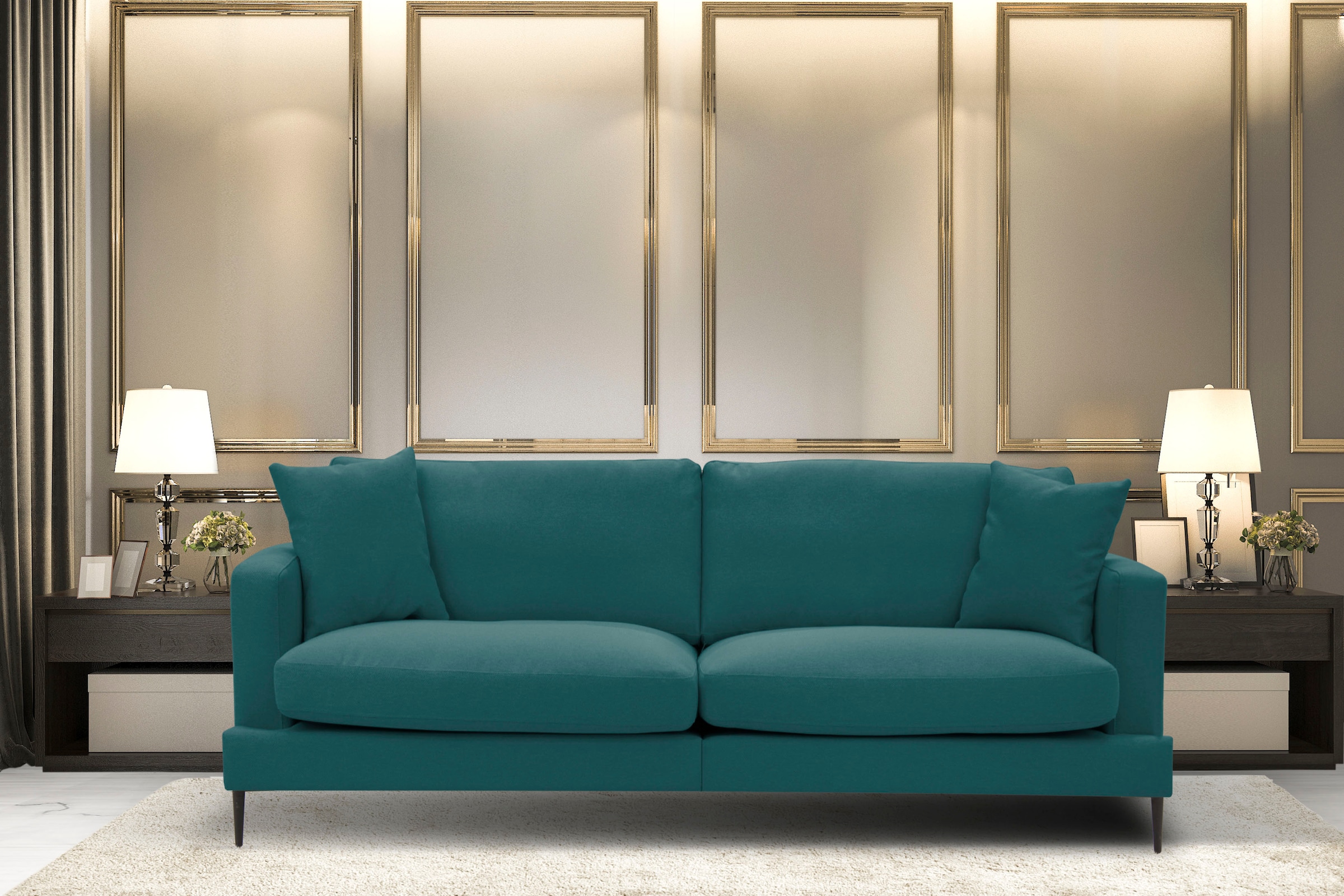 Home affaire 3-Sitzer »Cozy elegantes Designsofa, Maße B/T/H: 211/97/80 cm« günstig online kaufen