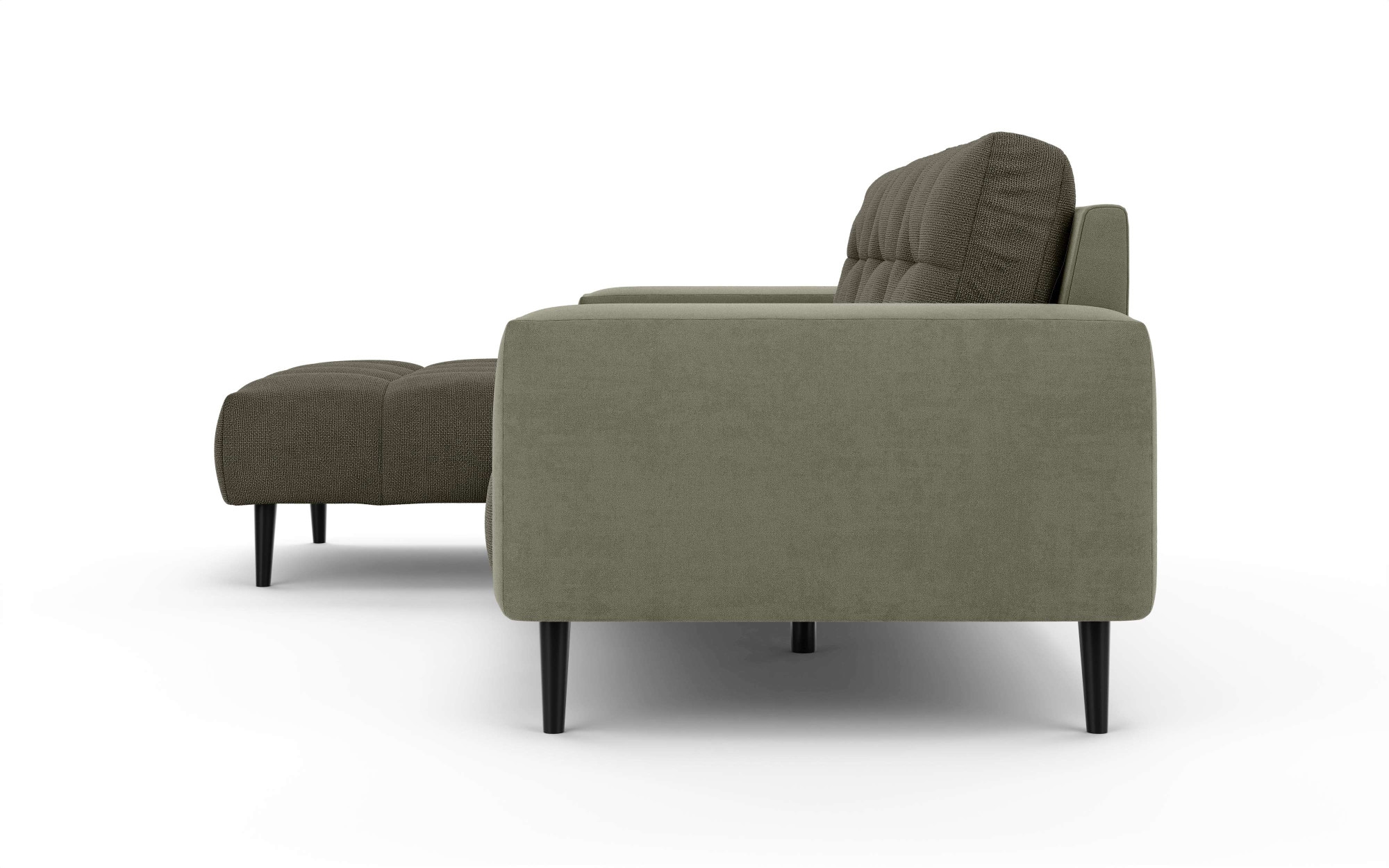 INOSIGN Ecksofa »SERINE mit Recamiere rechts/links bestellbar, Maße B/H/T 253/91/161 cm«, L-Form mit Wellenunterfederung, 3 Rückenkissen, ohne Bettfunktion