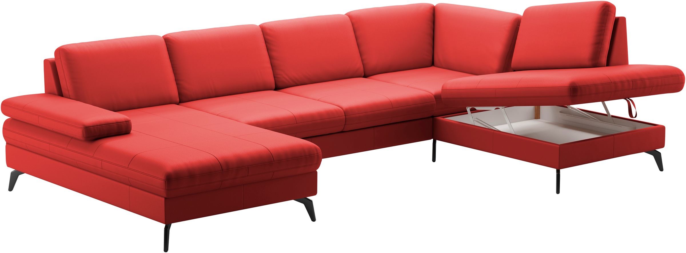 sit&more Wohnlandschaft »Morris U-Form, inkl. Sitztiefenverstellung«, wahlweise mit Armteilverstellung, Bettfunktion & Bettkasten